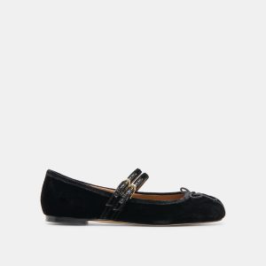 GIBSEN BALLET FLATS NERO VELVET