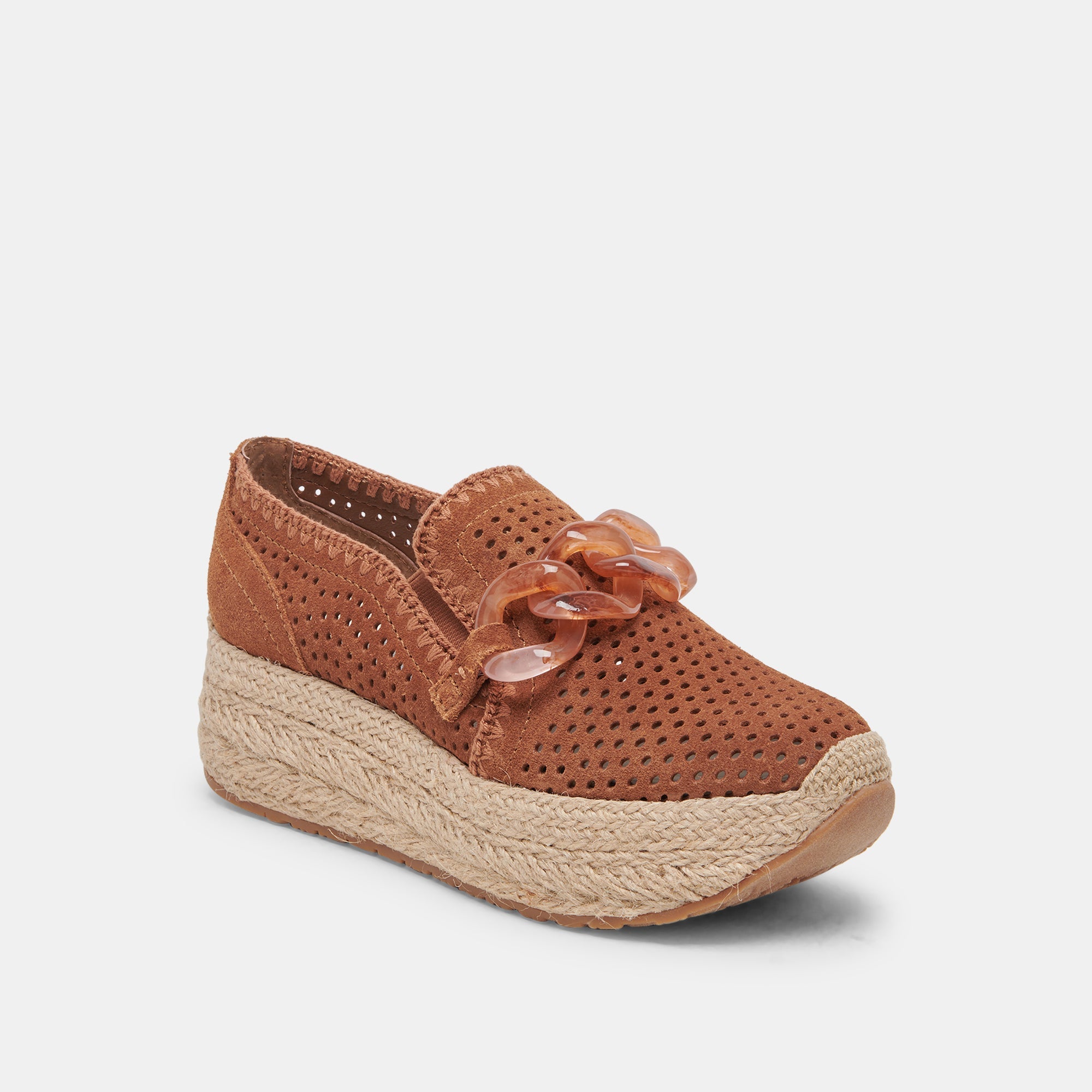 JHENEE ESPADRILLE SNEAKERS PECAN PERFORATED SUEDE - re:vita - Image 3