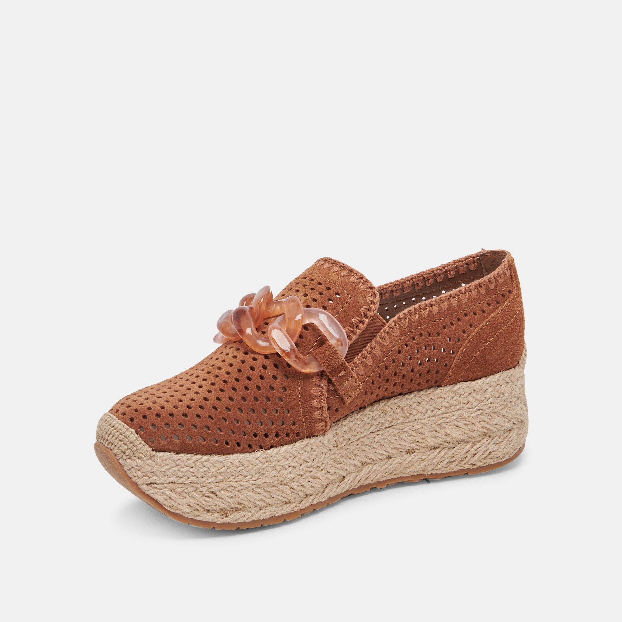 JHENEE ESPADRILLE SNEAKERS PECAN PERFORATED SUEDE - re:vita - Image 5
