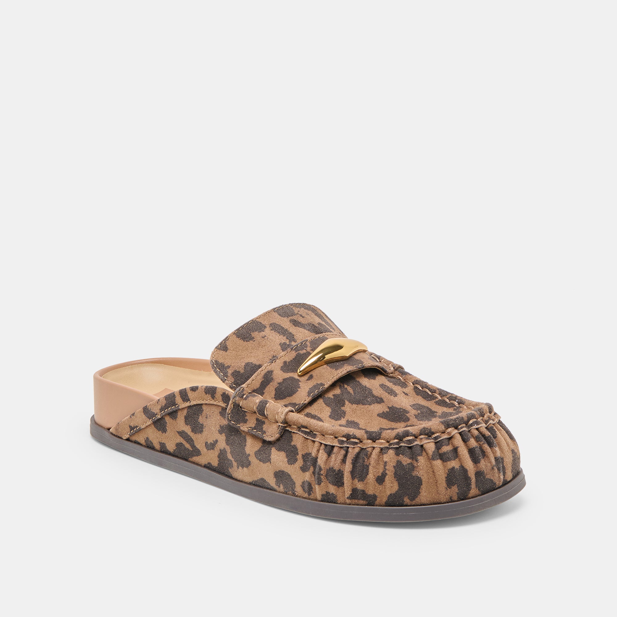 JODERO FLATS BROWN LEOPARD PRINTED SUEDE - Image 3