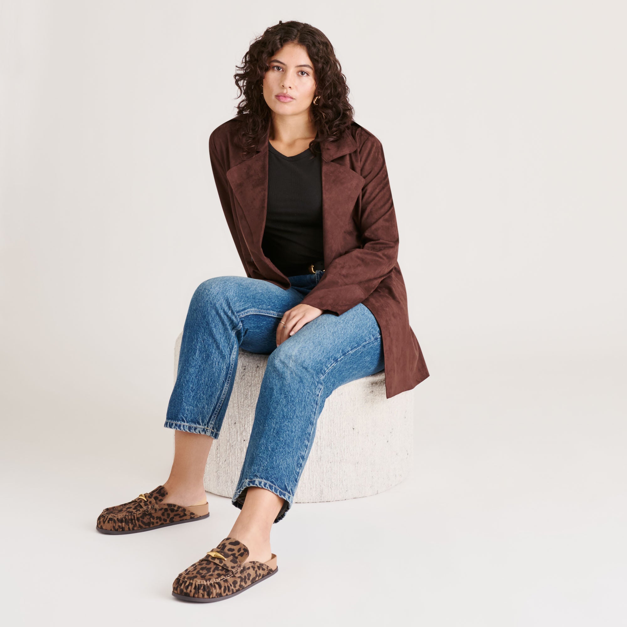 JODERO FLATS BROWN LEOPARD PRINTED SUEDE - Image 2
