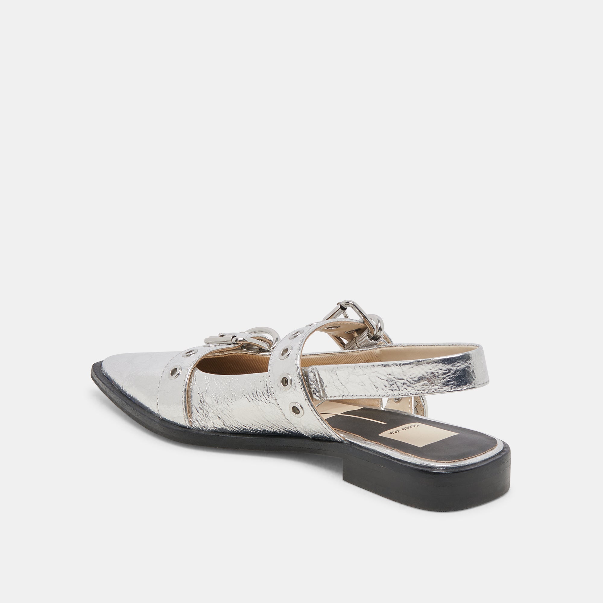 LABELL FLATS SILVER DISTRESSED LEATHER - re:vita - Image 7