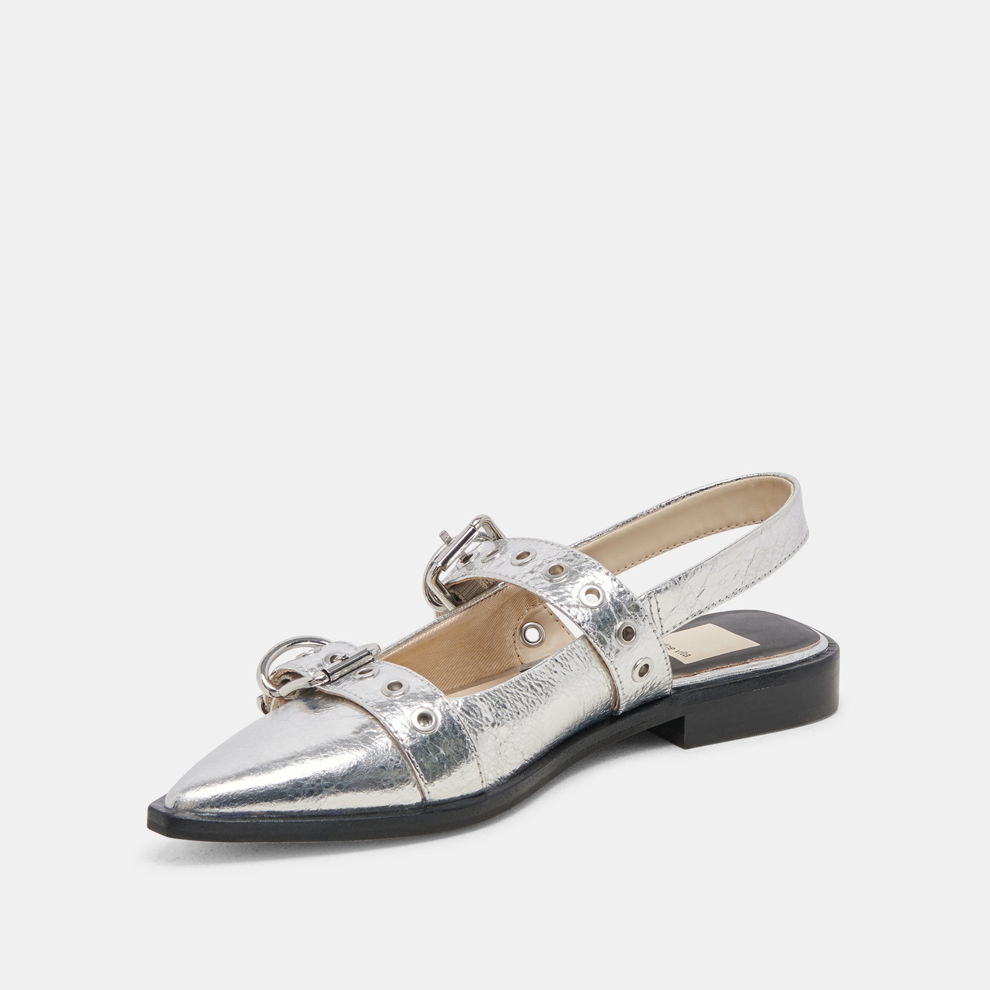 LABELL FLATS SILVER DISTRESSED LEATHER - re:vita - Image 8