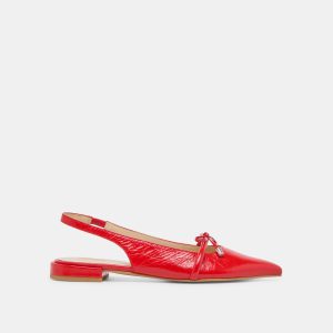 PAYGE FLATS CHILI CRINKLE PATENT