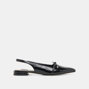 PAYGE FLATS MIDNIGHT CRINKLE PATENT