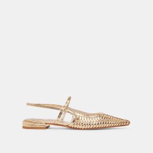 PHINLY FLATS GOLD DISTRESSED LEATHER - re:vita