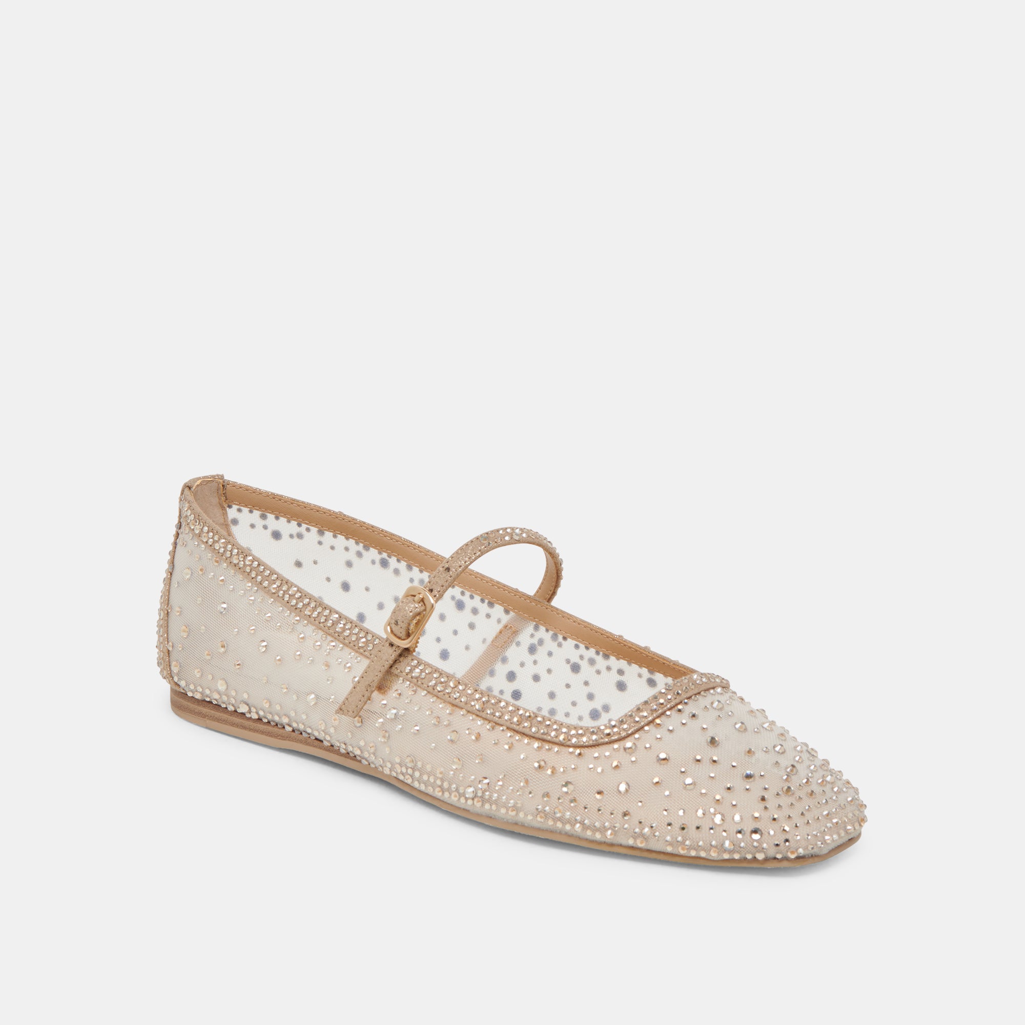 REYES CRYSTAL BALLET FLATS GOLD MESH - Image 3