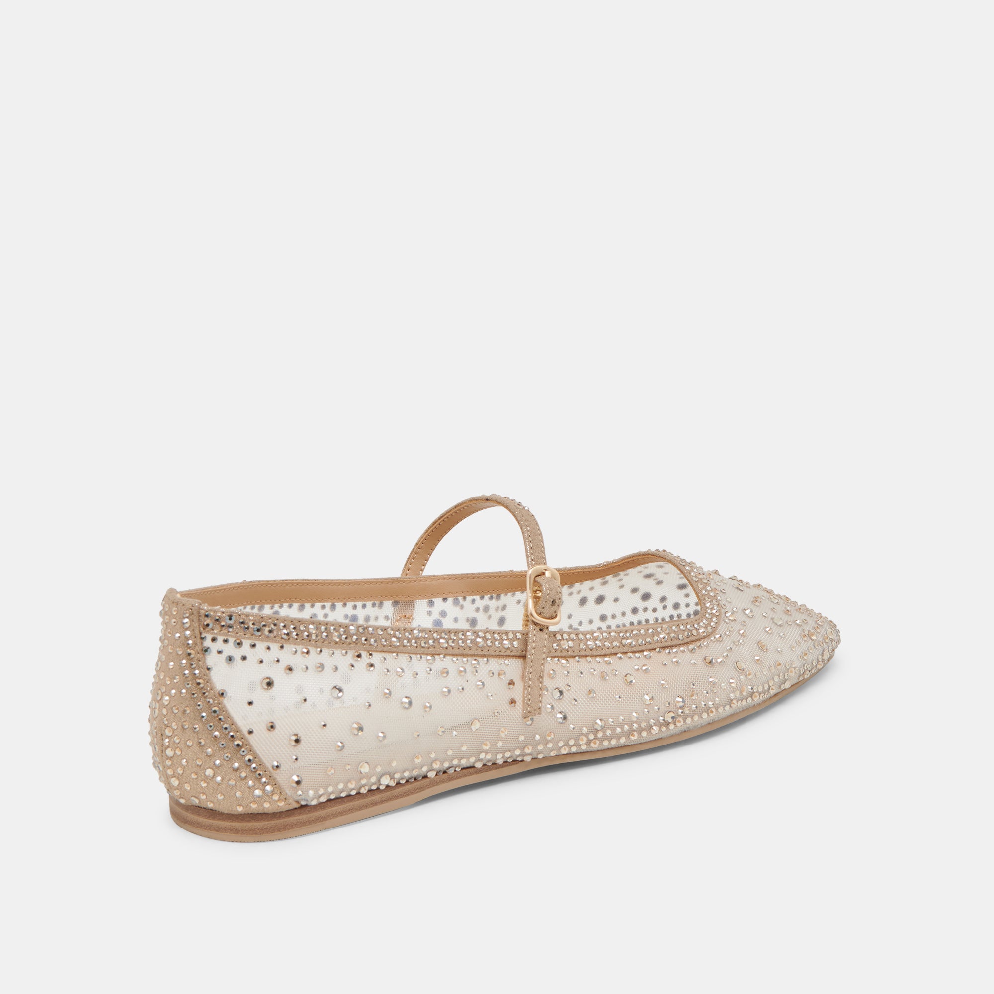 REYES CRYSTAL BALLET FLATS GOLD MESH - Image 5