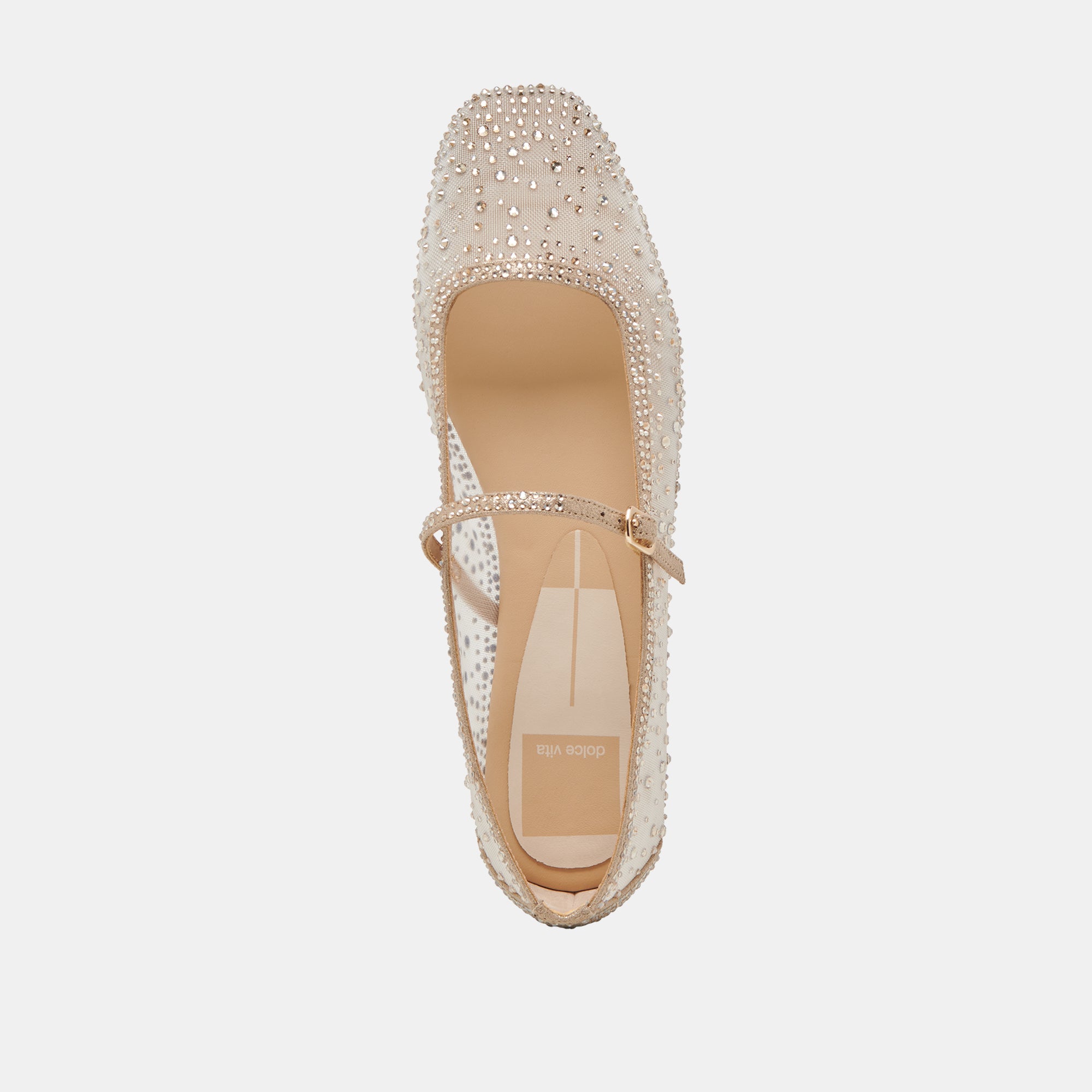 REYES CRYSTAL BALLET FLATS GOLD MESH - Image 11