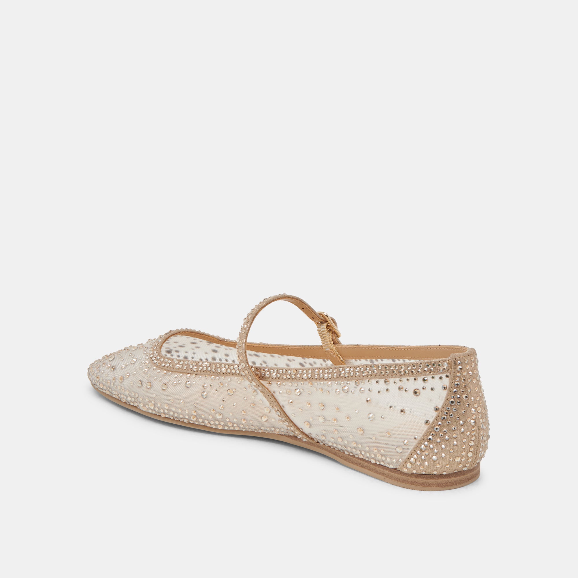 REYES CRYSTAL BALLET FLATS GOLD MESH - Image 8