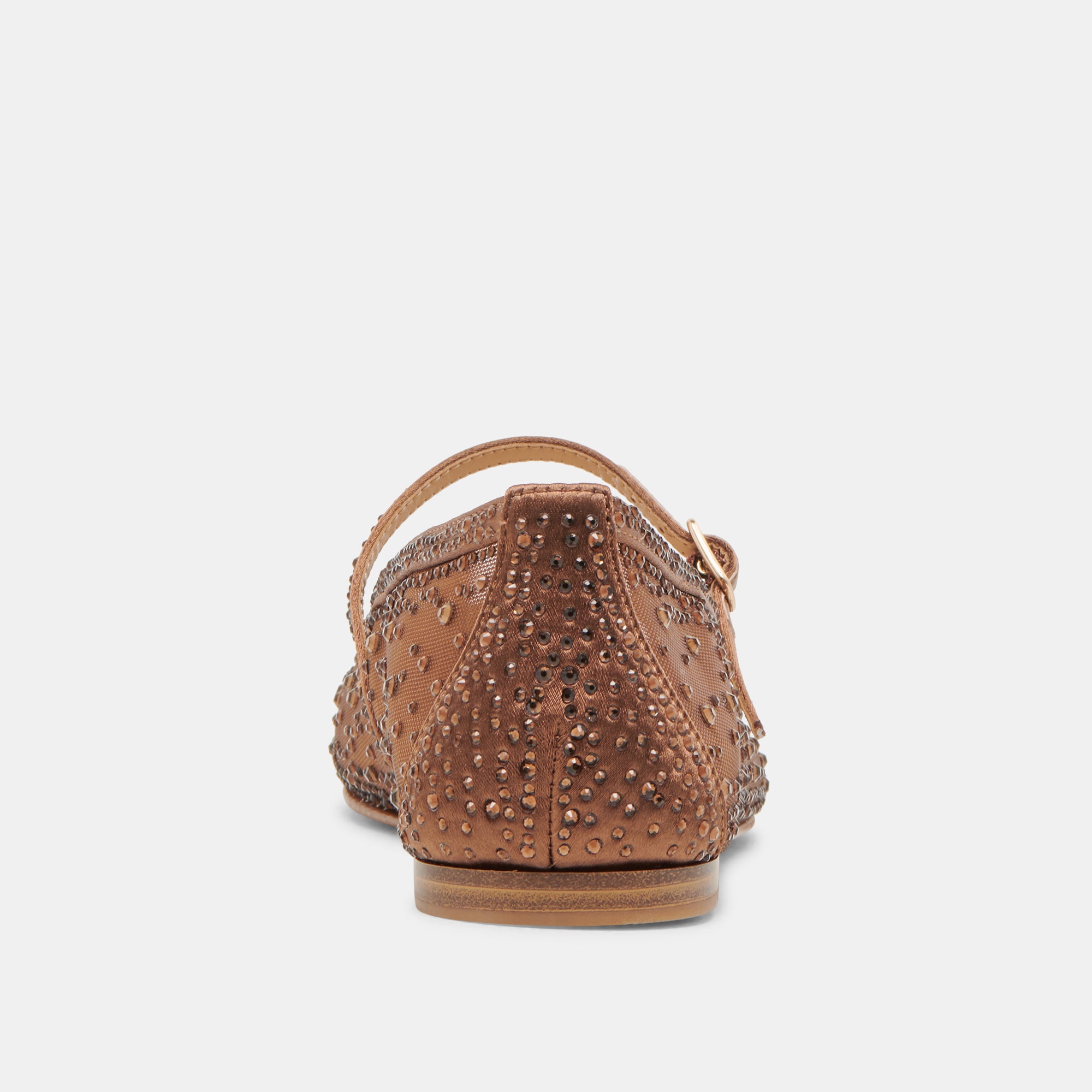 REYES CRYSTAL BALLET FLATS MID BROWN MESH - Image 7