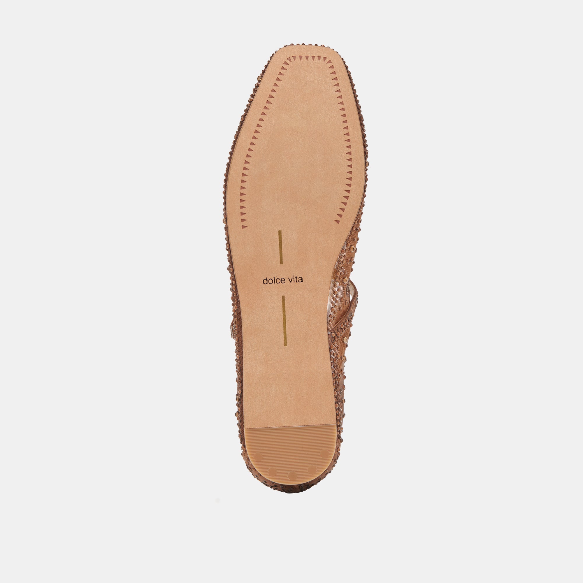 REYES CRYSTAL BALLET FLATS MID BROWN MESH - Image 9