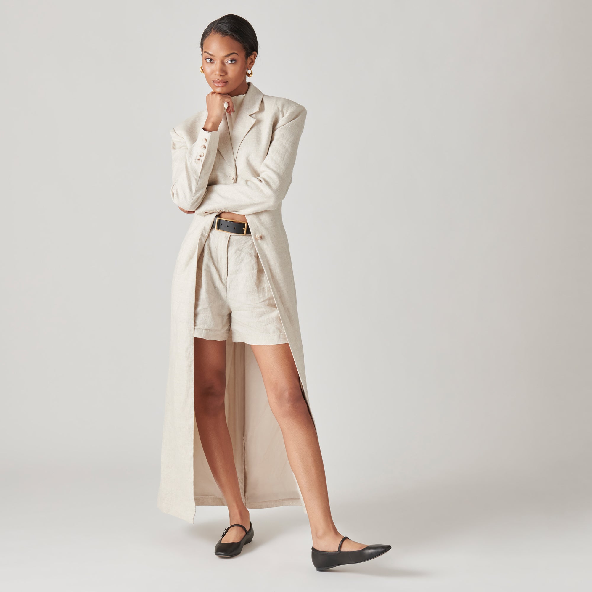 REYES BALLET FLATS BLACK LEATHER - Image 4