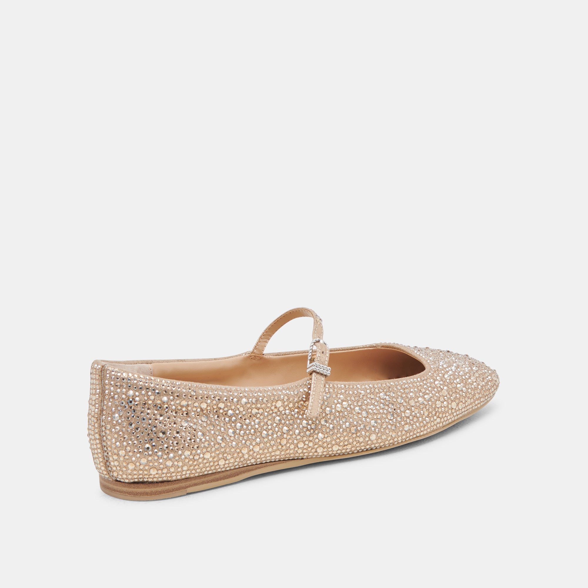 REYES CRYSTAL BALLET FLATS LIGHT GOLD CRYSTAL - Image 3