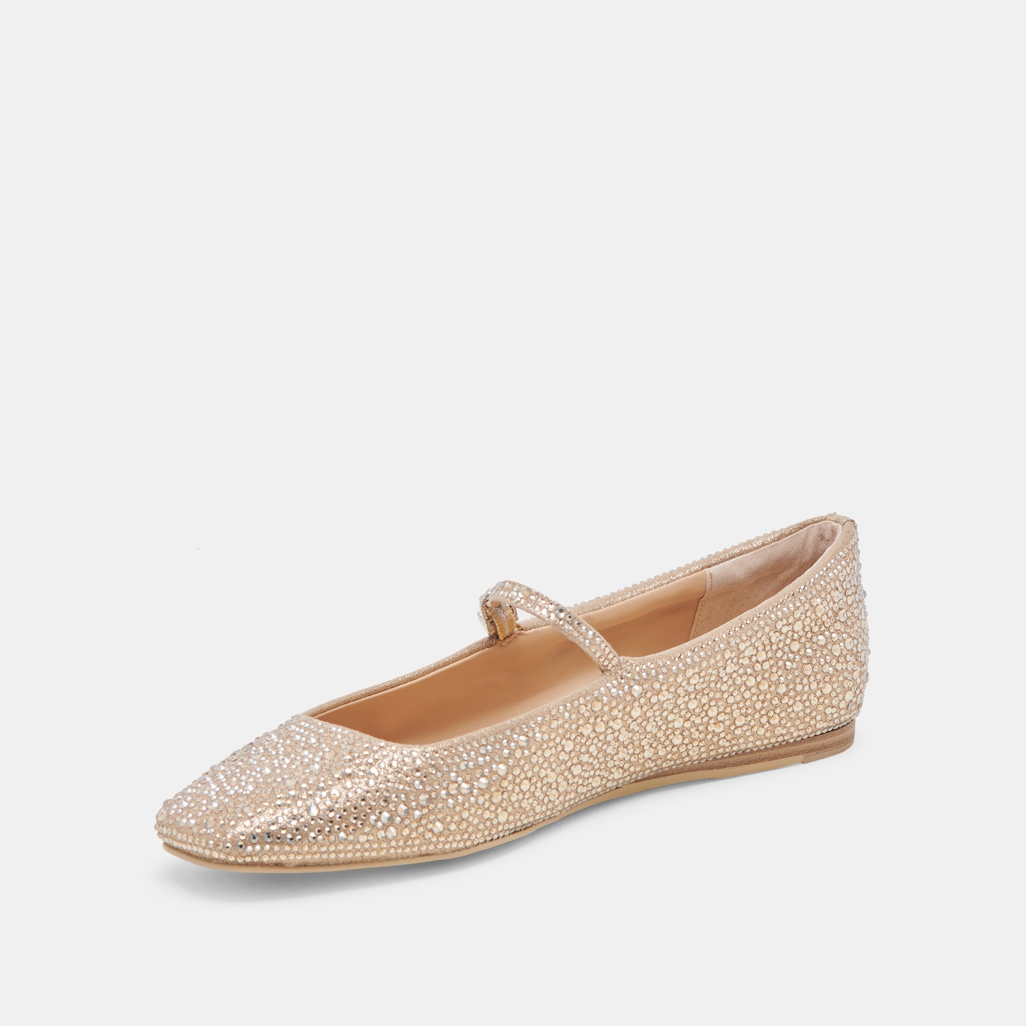 REYES CRYSTAL BALLET FLATS LIGHT GOLD CRYSTAL - Image 4