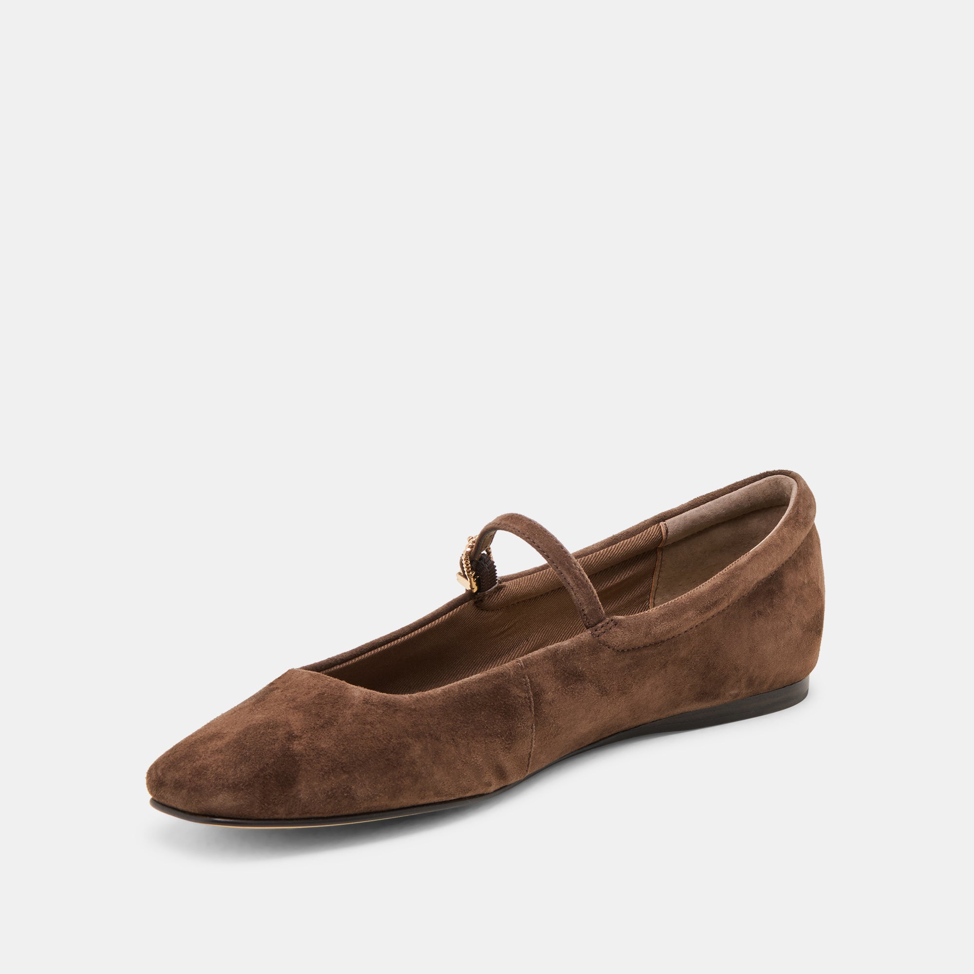 REYES BALLET FLATS DK BROWN SUEDE - Image 6