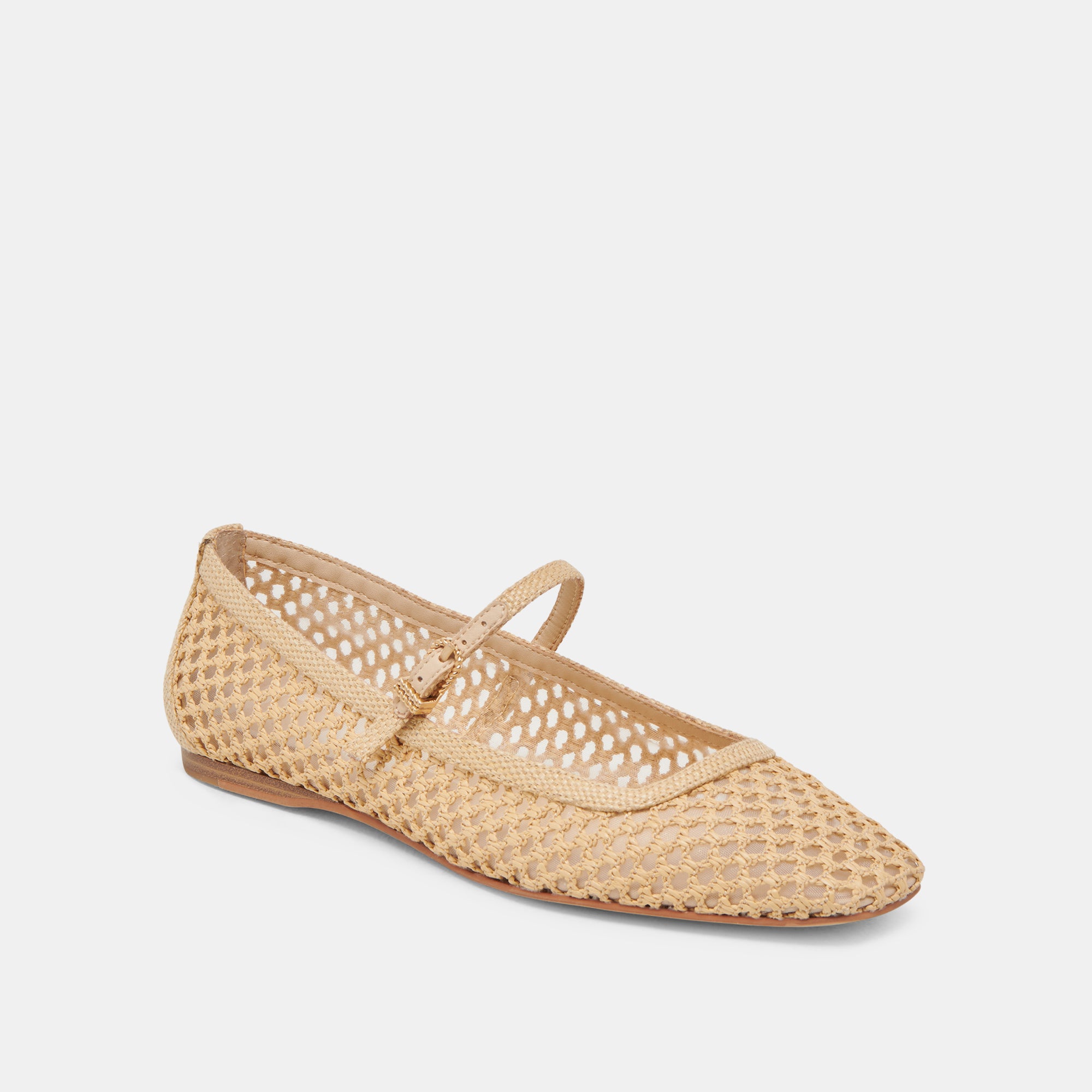 REYES WIDE BALLET FLATS LT NATURAL WOVEN RAFFIA - Image 2