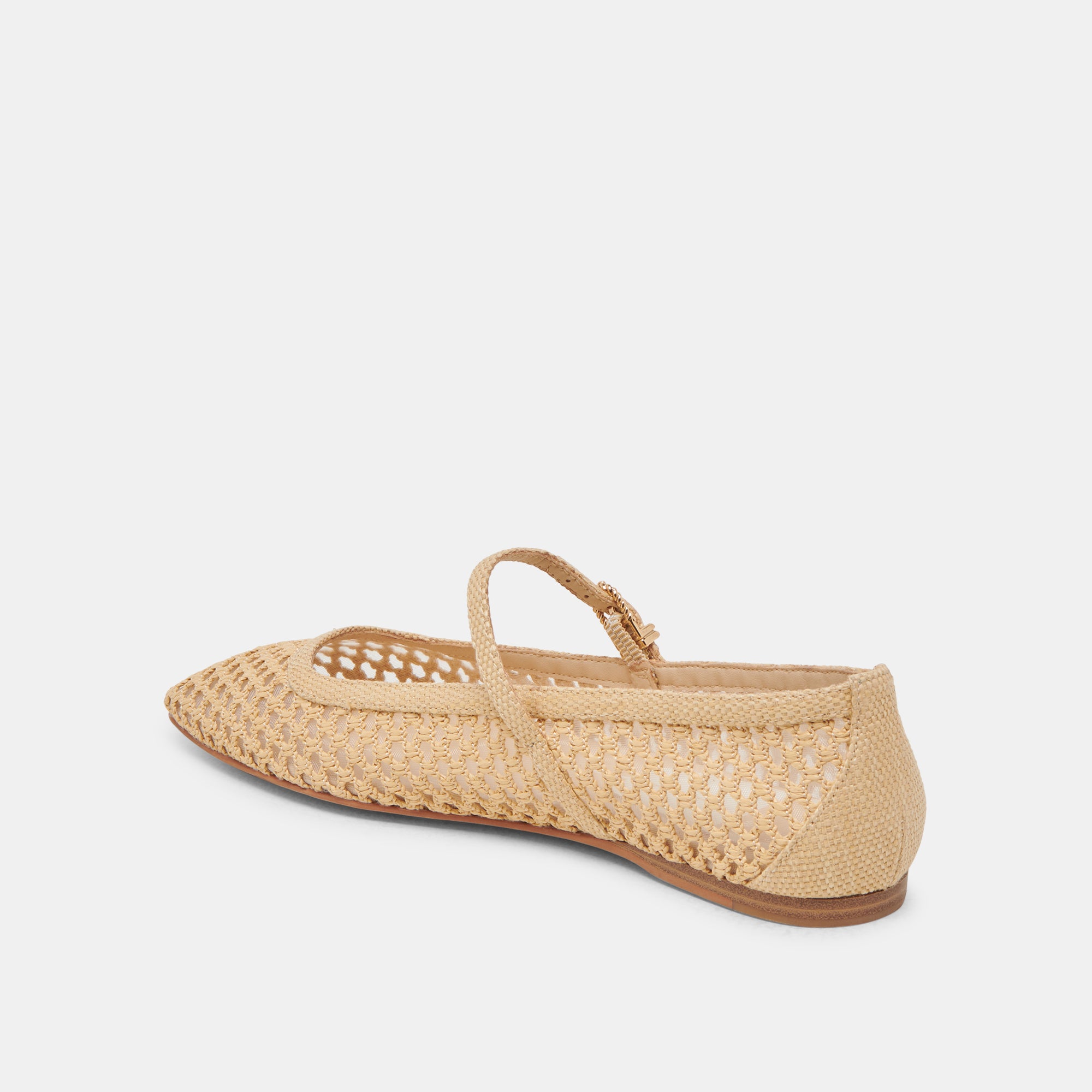 REYES WIDE BALLET FLATS LT NATURAL WOVEN RAFFIA - Image 5