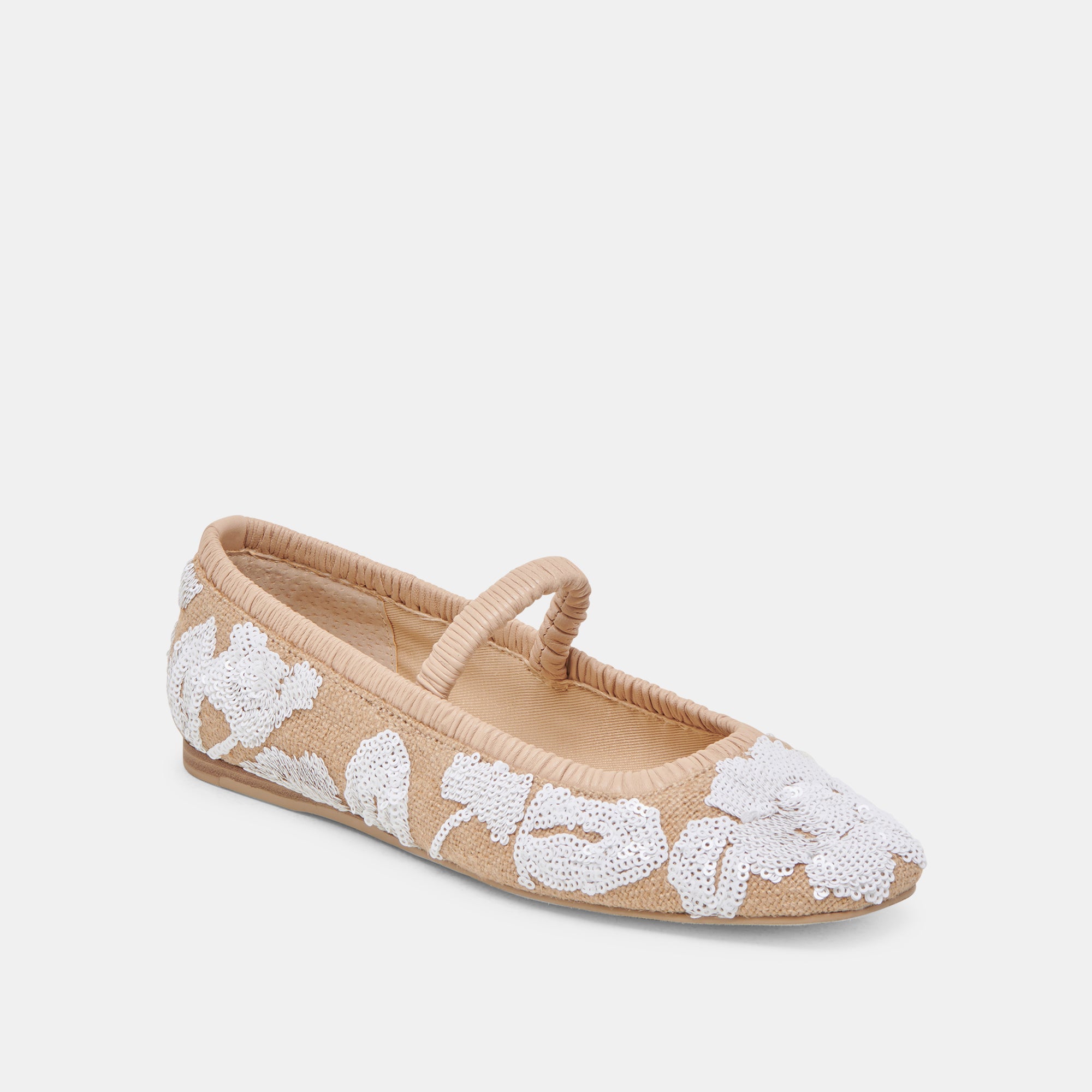 RHODIE BALLET FLATS NATURAL MULTI FLORAL SEQUIN - Image 3