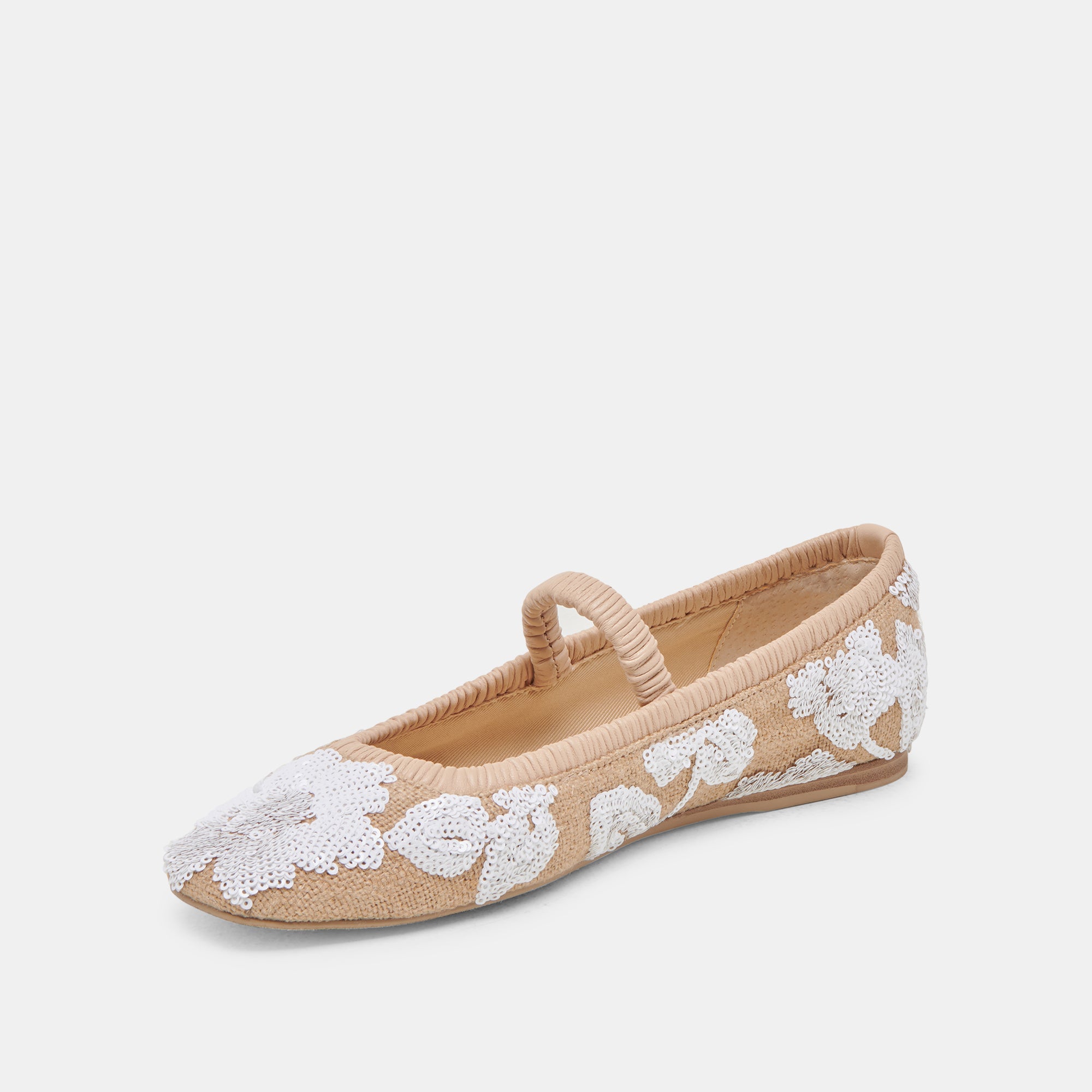 RHODIE BALLET FLATS NATURAL MULTI FLORAL SEQUIN - Image 7