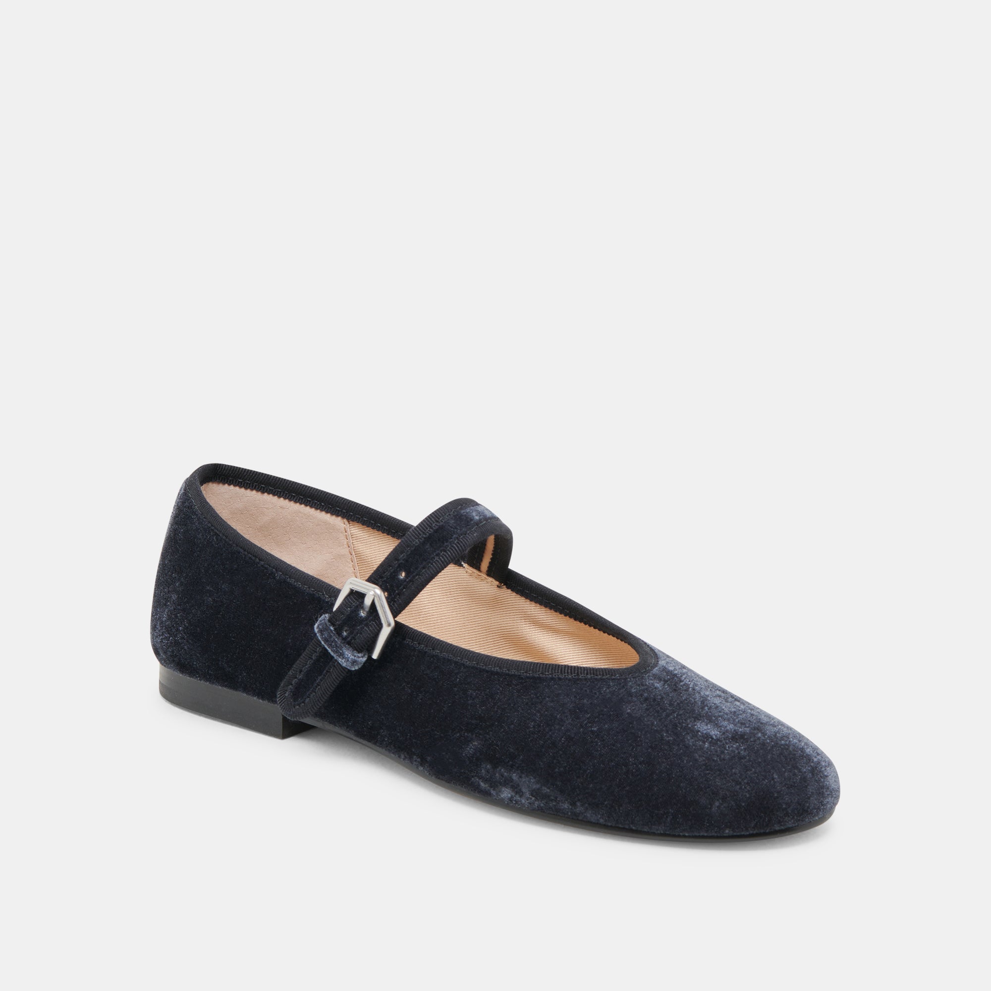 ROSLYN BALLET FLATS DUSTY BLUE VELVET - Image 2