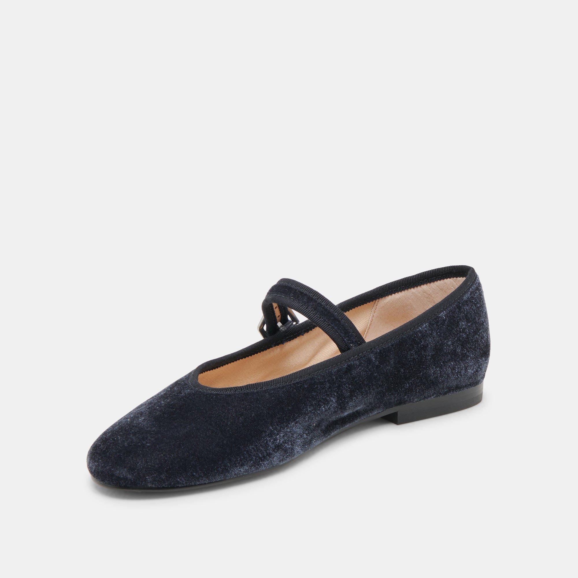 ROSLYN BALLET FLATS DUSTY BLUE VELVET - Image 4