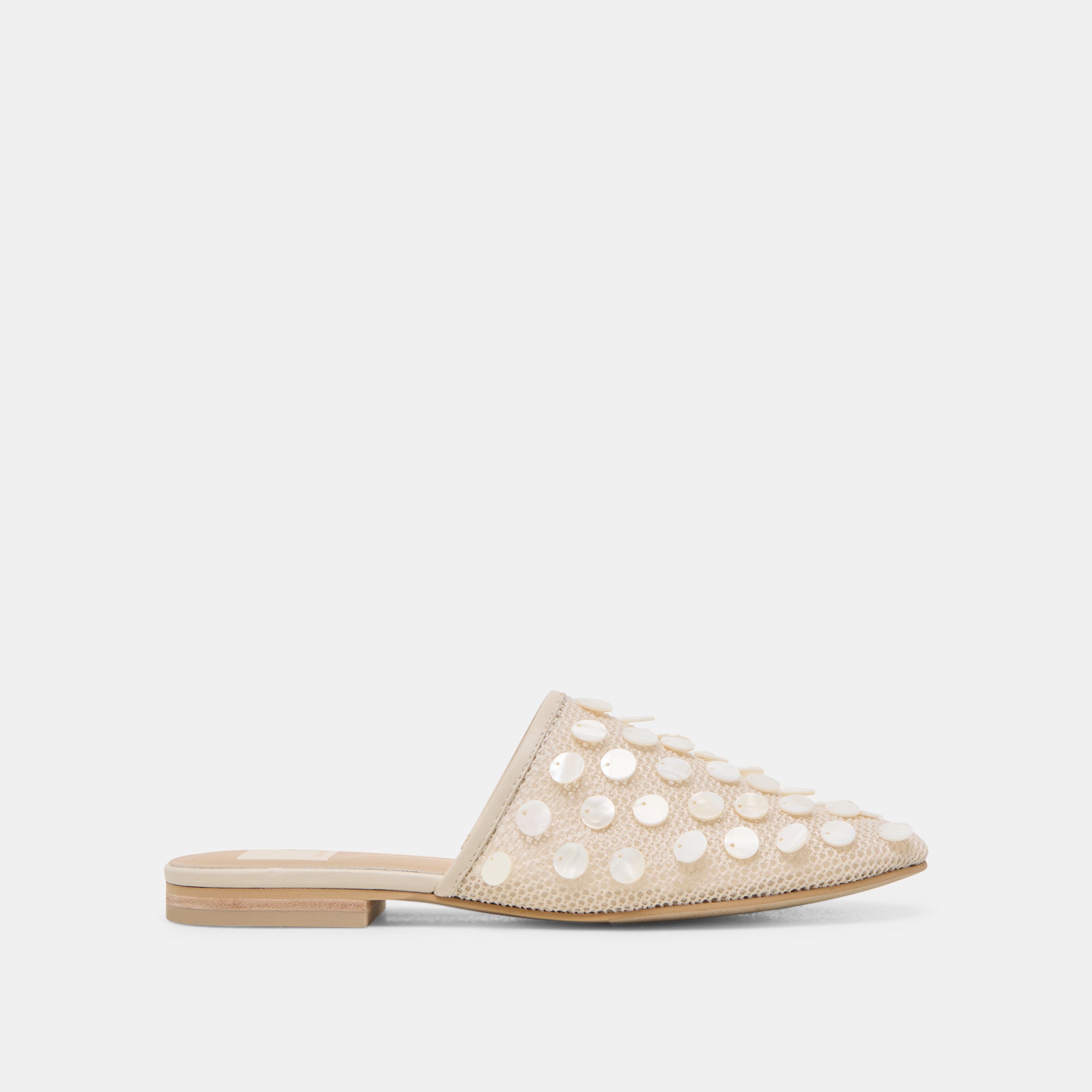ROVA BEAD FLATS IVORY DISC MESH