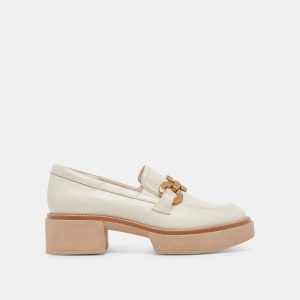 SHEENA LOAFERS IVORY CRINKLE PATENT - re:vita