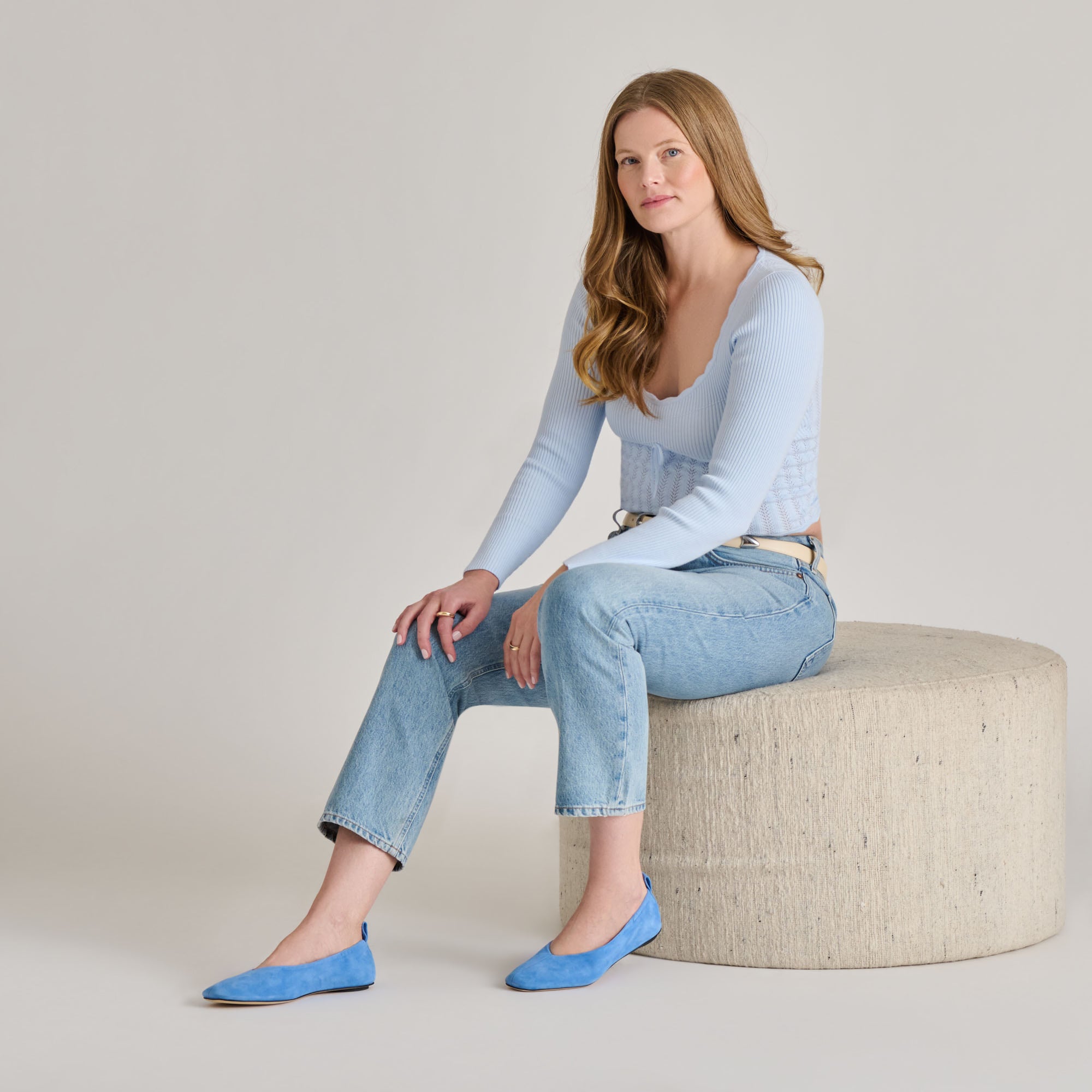 VINNIE BALLET FLATS DUSTY BLUE SUEDE - Image 2