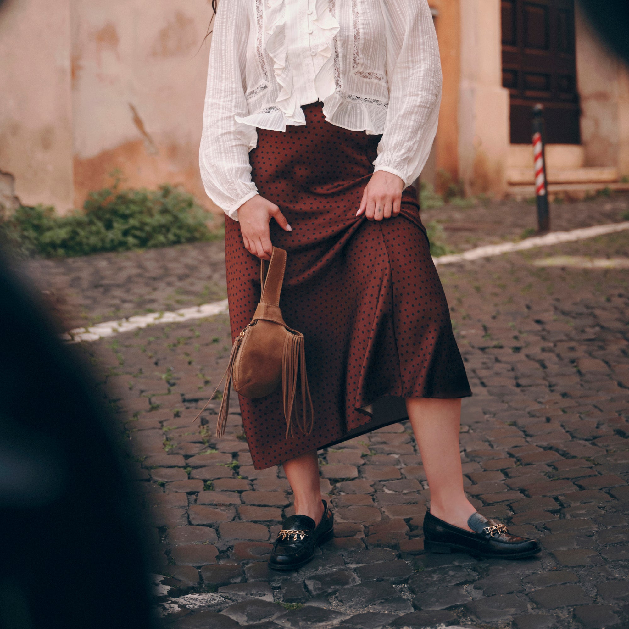 ZURY HANDBAG CAMEL SUEDE - Image 5