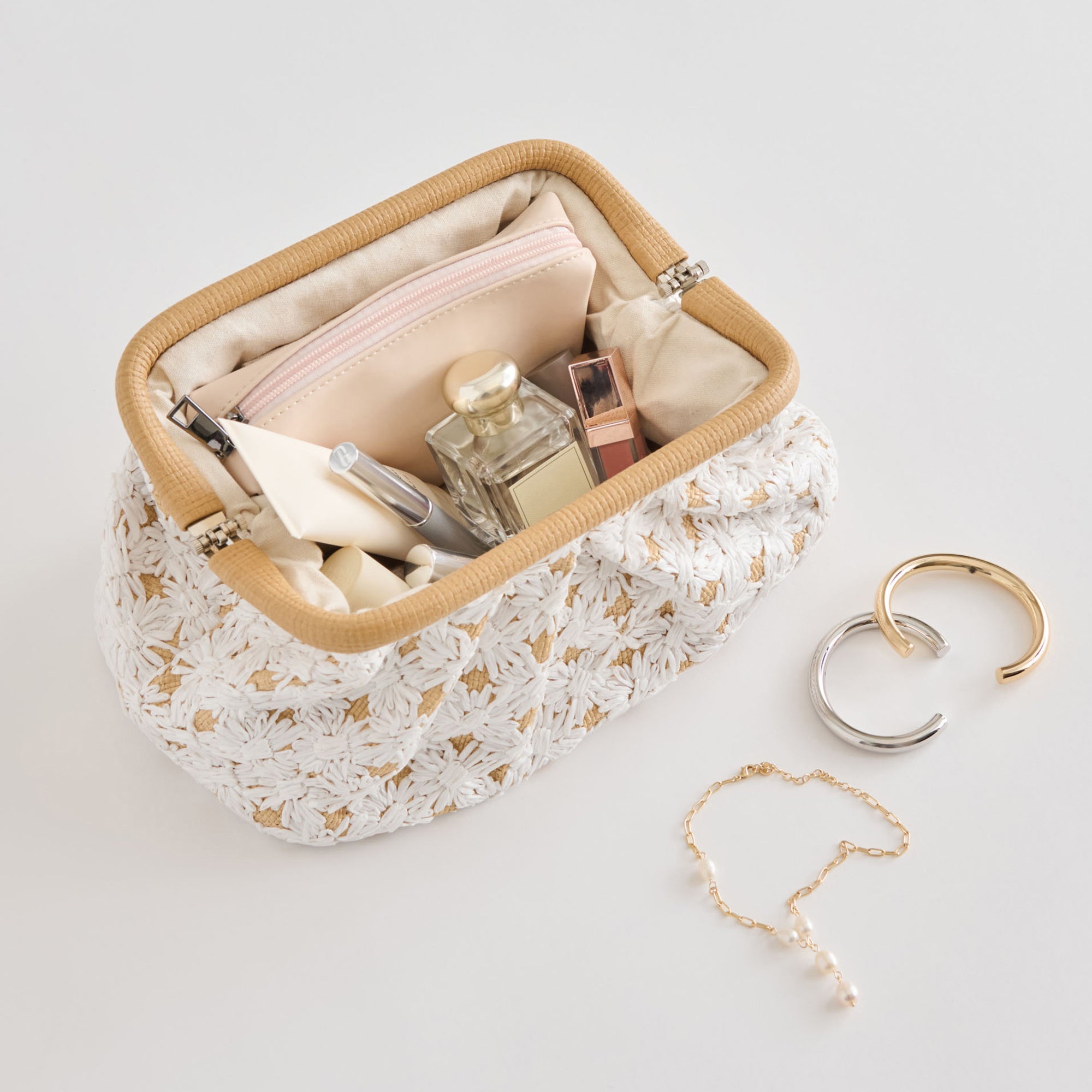 FIORE CLUTCH EMBROIDERED NATURAL RAFFIA - Image 7