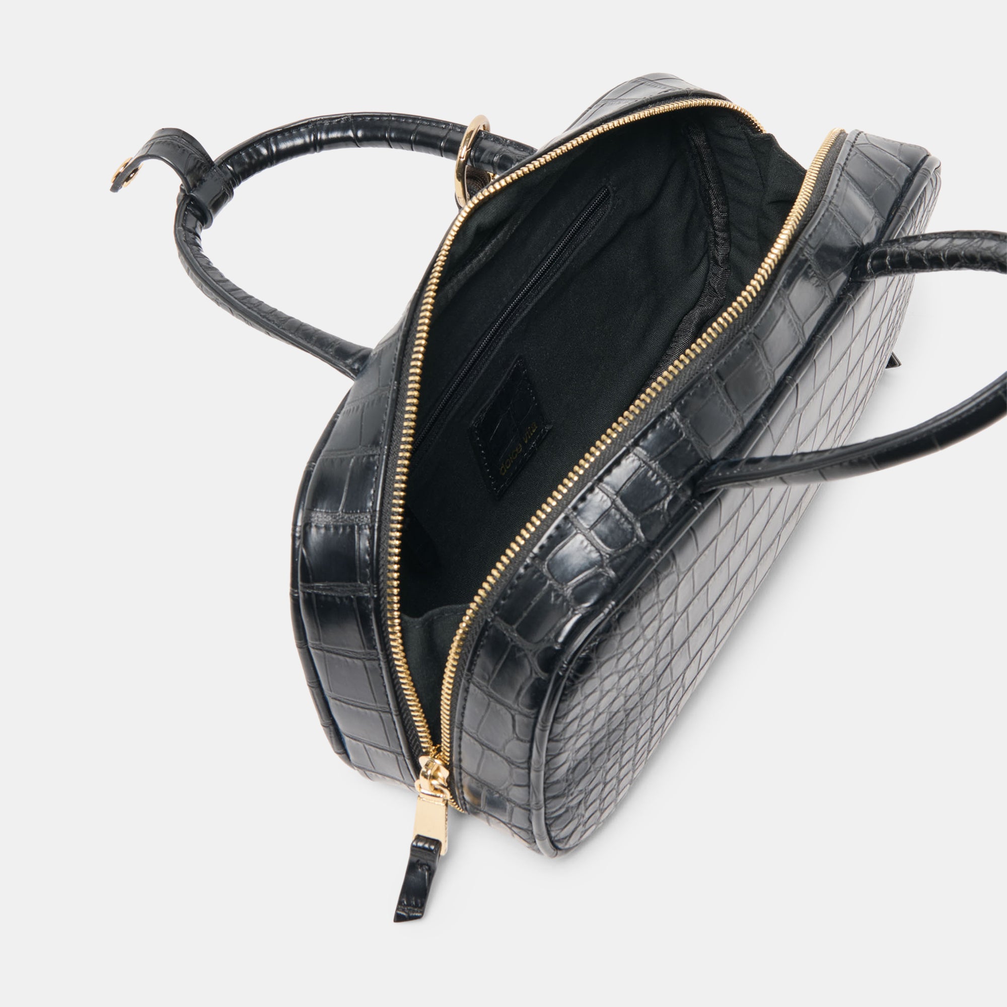 FLYN HANDBAG BLACK CROCO STELLA - Image 3