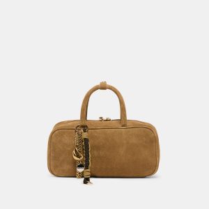 SANTINA HANDBAG TAUPE SUEDE