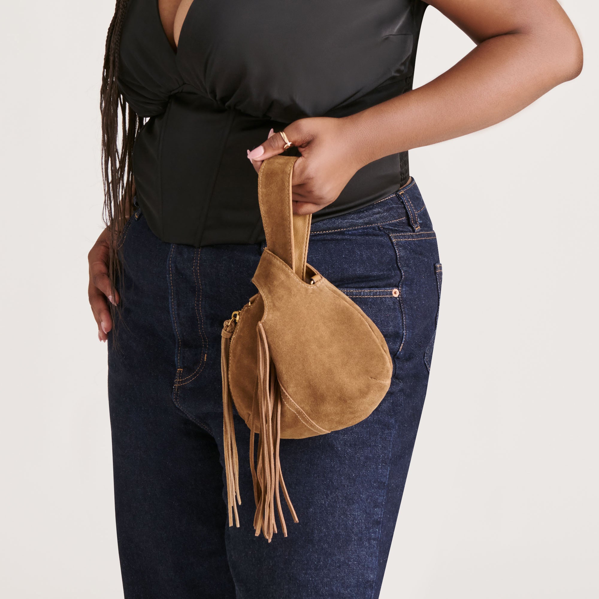 ZURY HANDBAG CAMEL SUEDE - Image 2