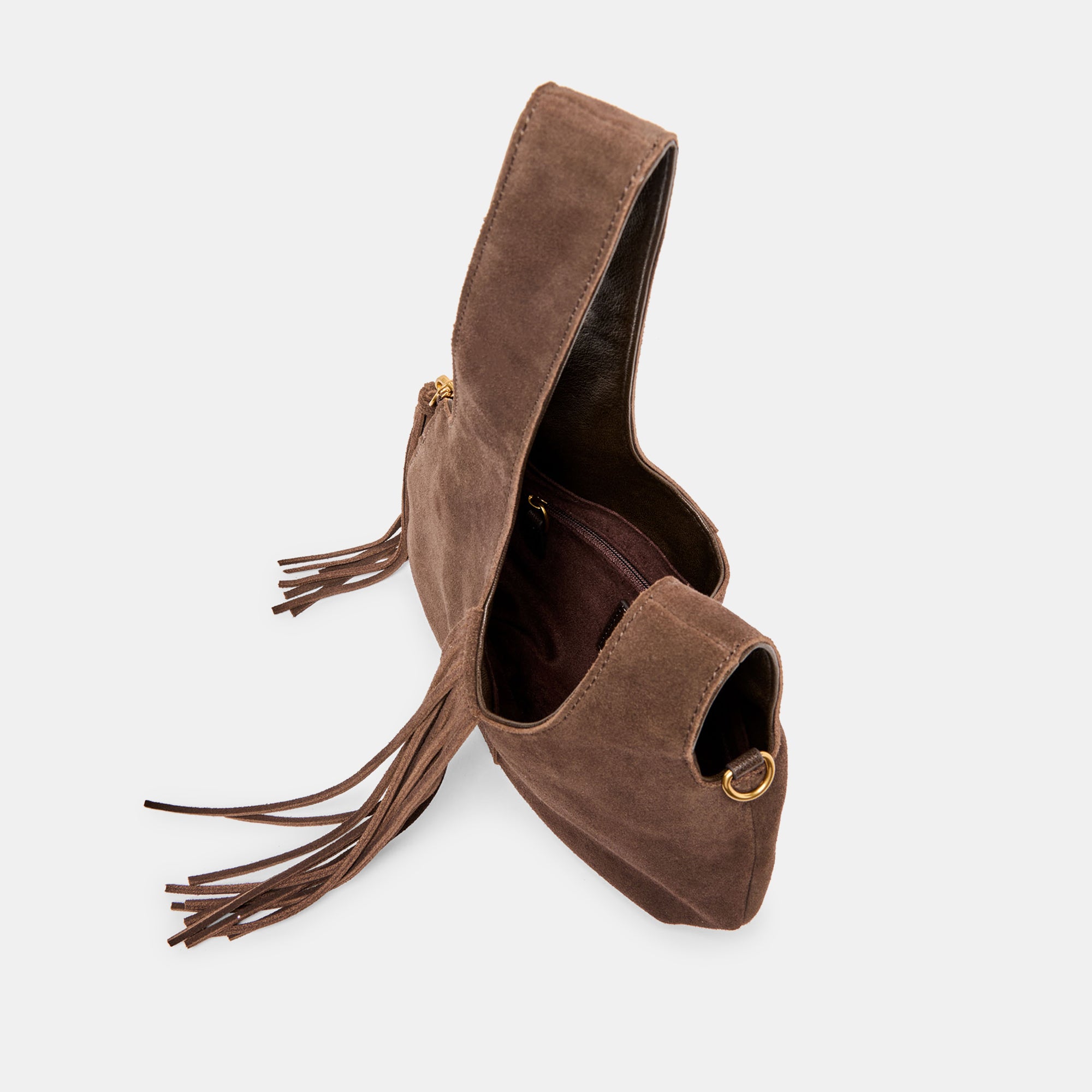 ZURY HANDBAG ESPRESSO SUEDE - Image 7