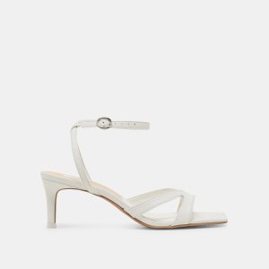 BECKI WIDE HEELS TRUE WHITE LEATHER