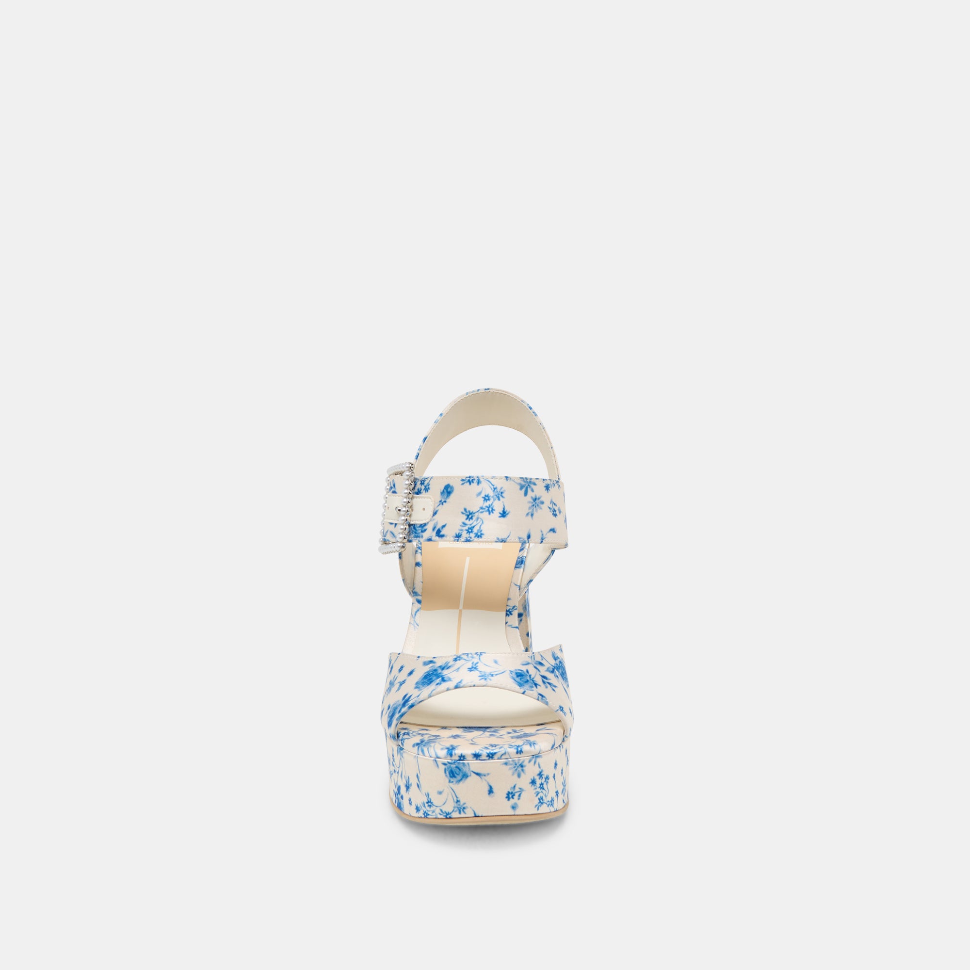 BOBBY PEARL HEELS BLUE FLORAL SATIN - Image 6