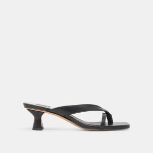 BREVEL WIDE HEELS ONYX LEATHER