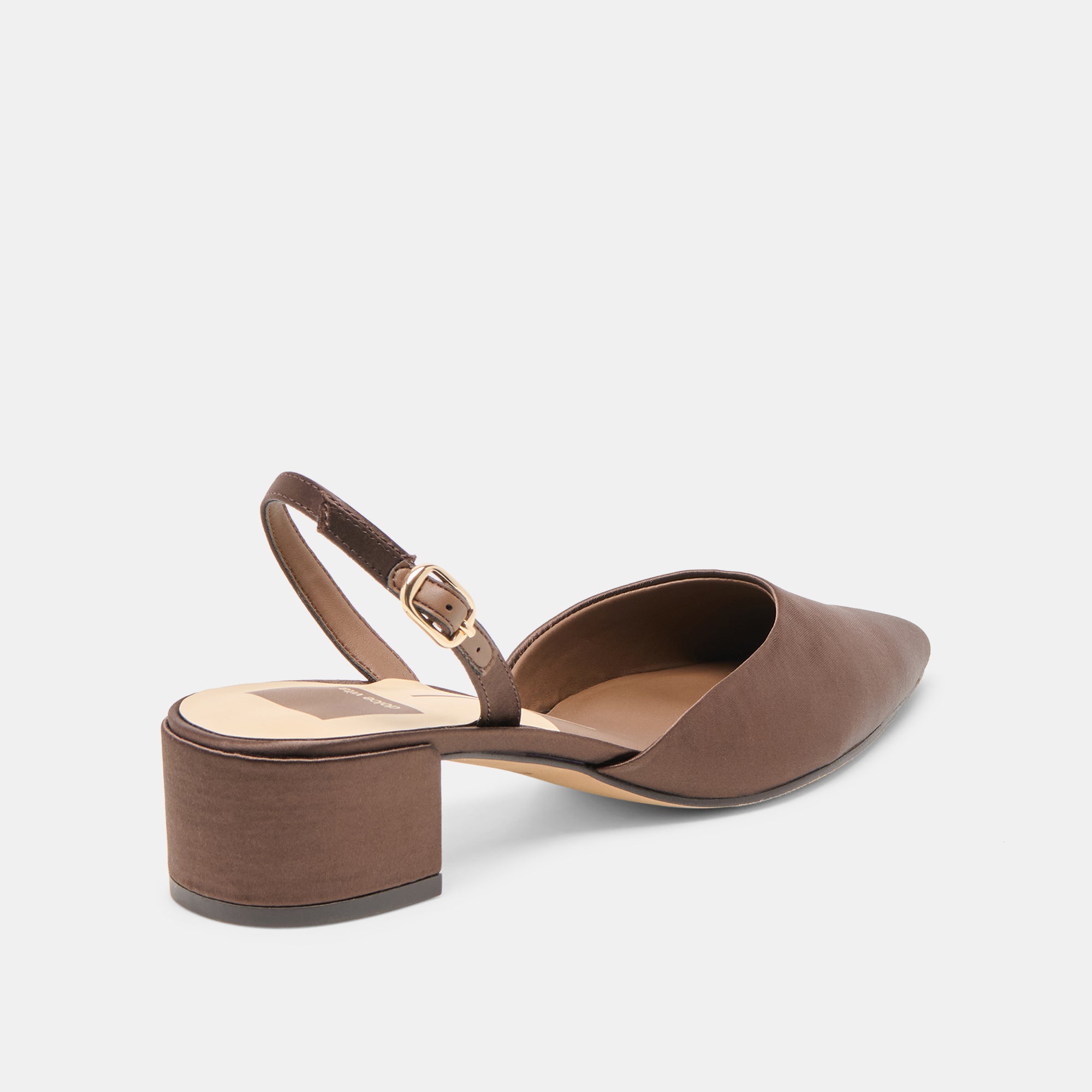 CAREL HEELS DK BROWN SATIN - Image 5