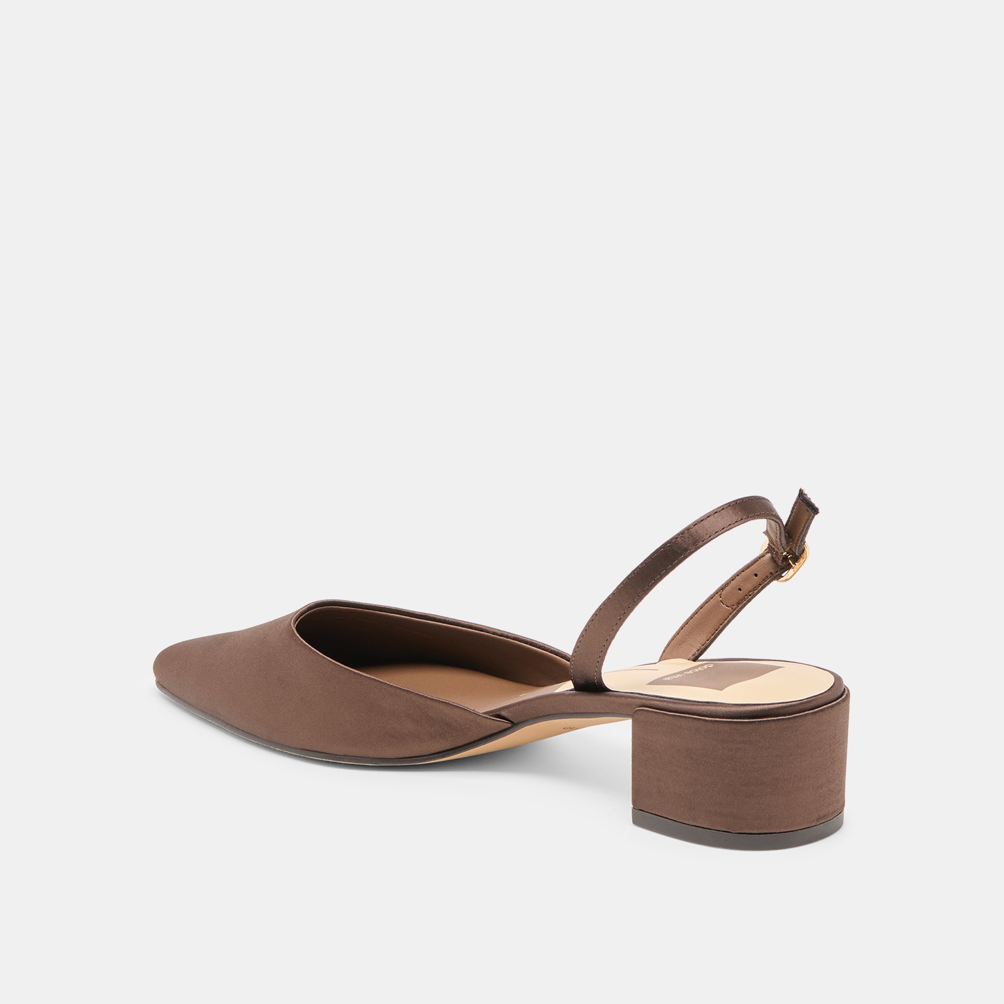 CAREL HEELS DK BROWN SATIN - Image 7