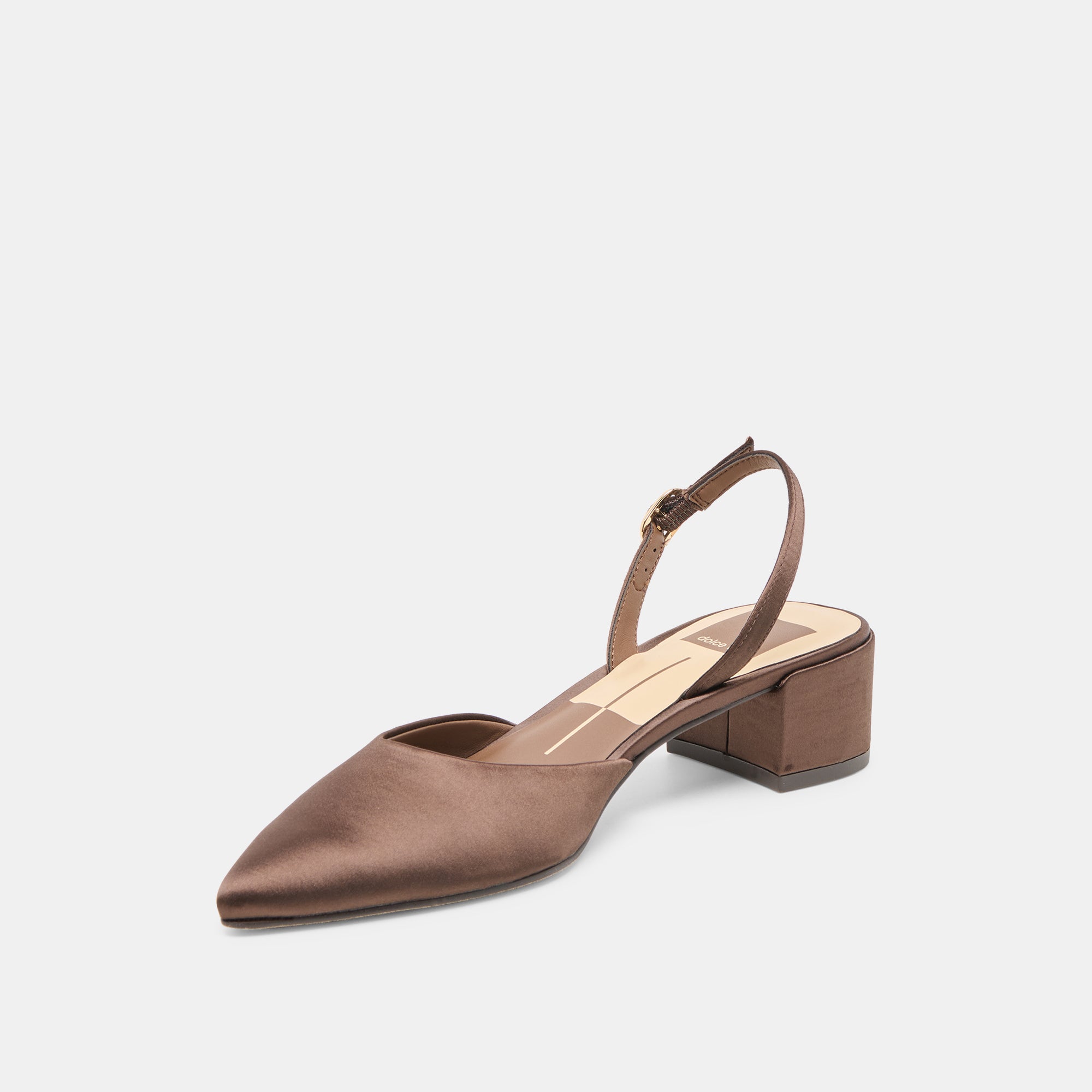 CAREL HEELS DK BROWN SATIN - Image 6