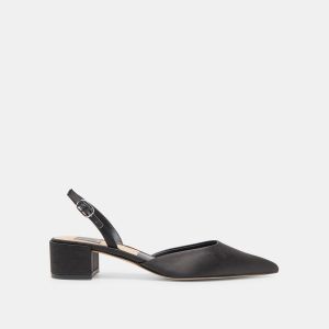 CAREL HEELS ONYX SATIN