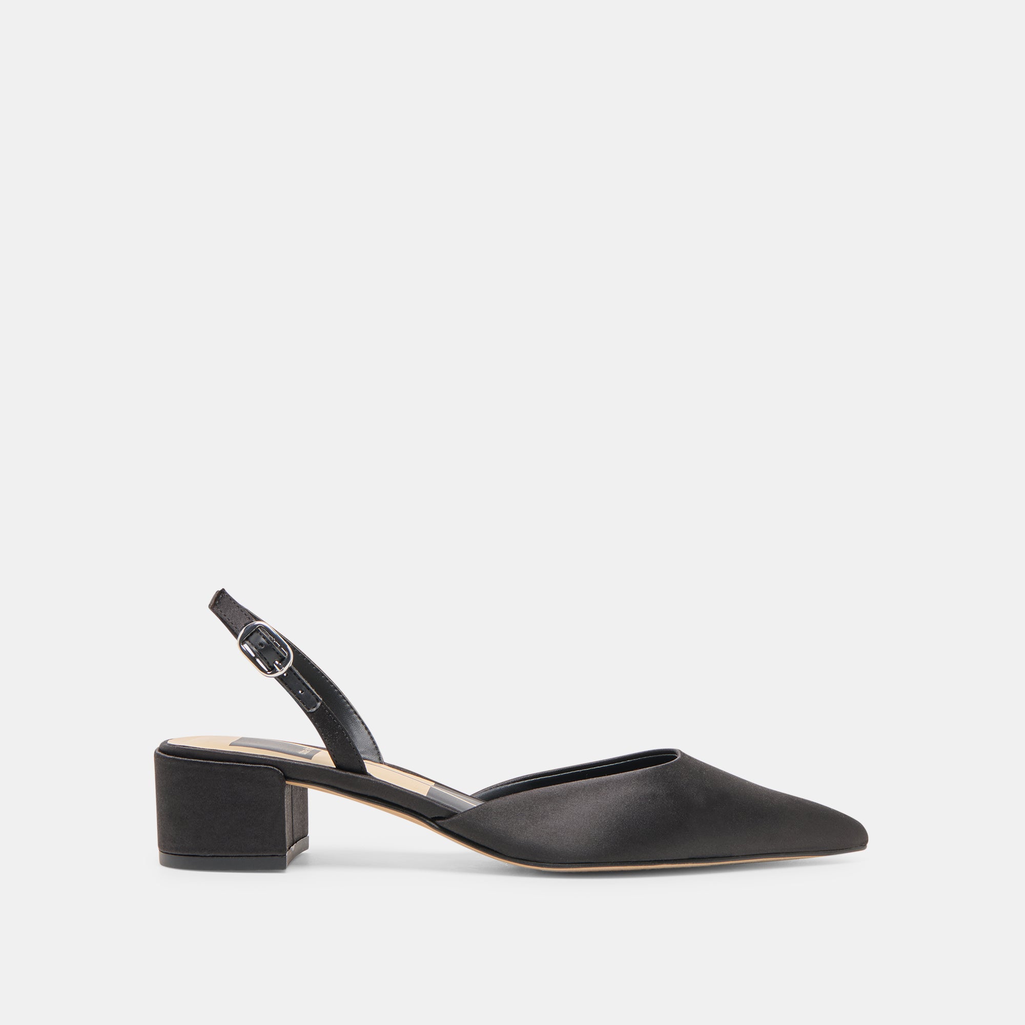 CAREL HEELS ONYX SATIN