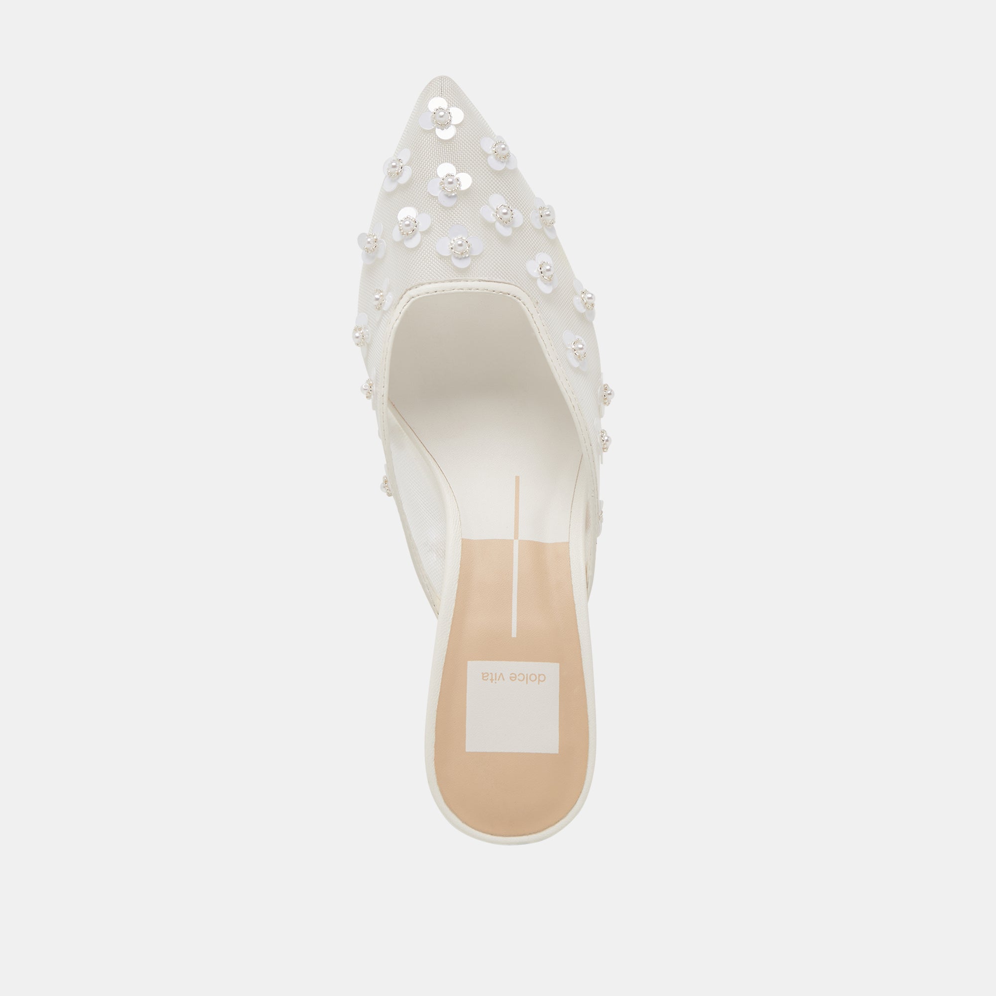 CLARA PEARL HEELS TRUE WHITE DAISY MESH - Image 13