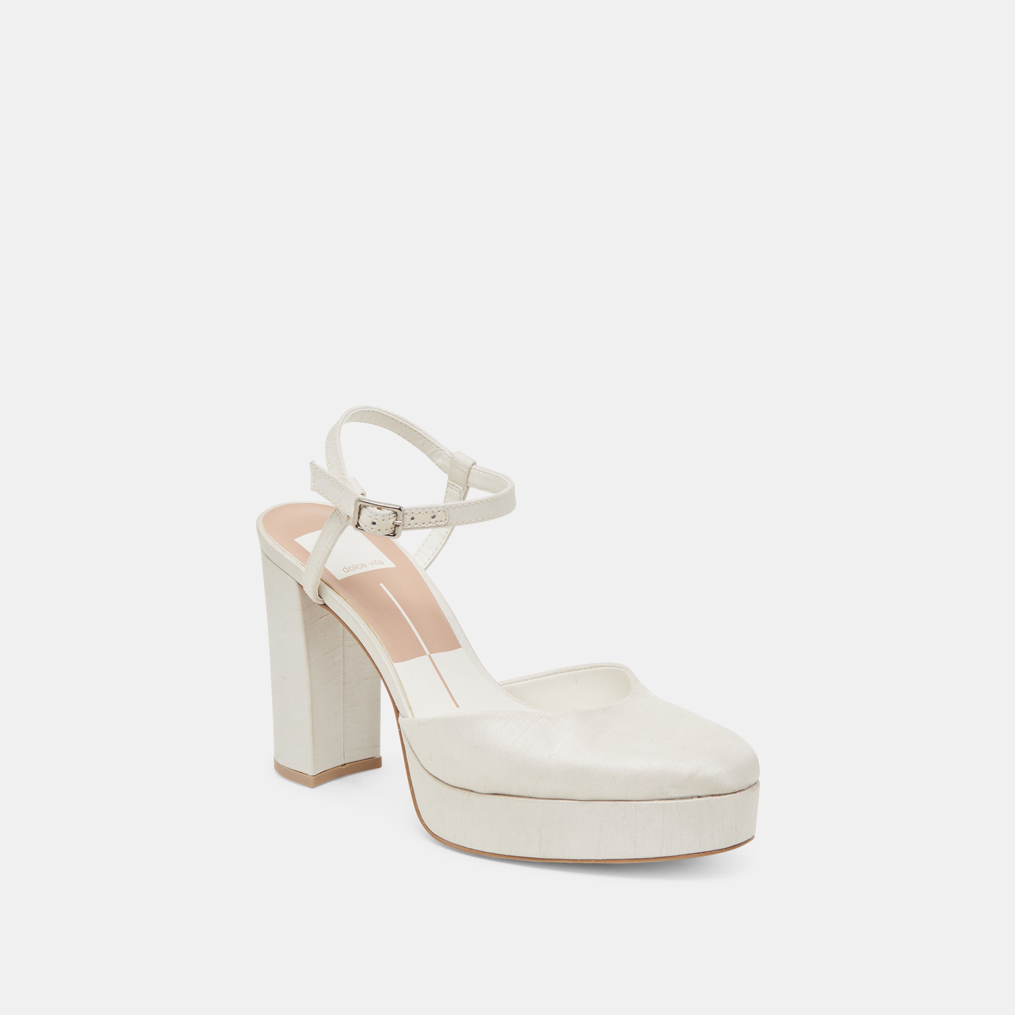 CLAUD HEELS WHITE SATIN - Image 2