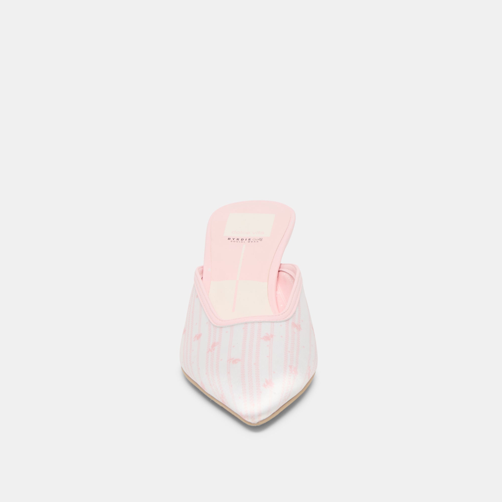 CLEO X BYRDIE GOLF WIDE HEELS PINK FLORAL SATIN - Image 6