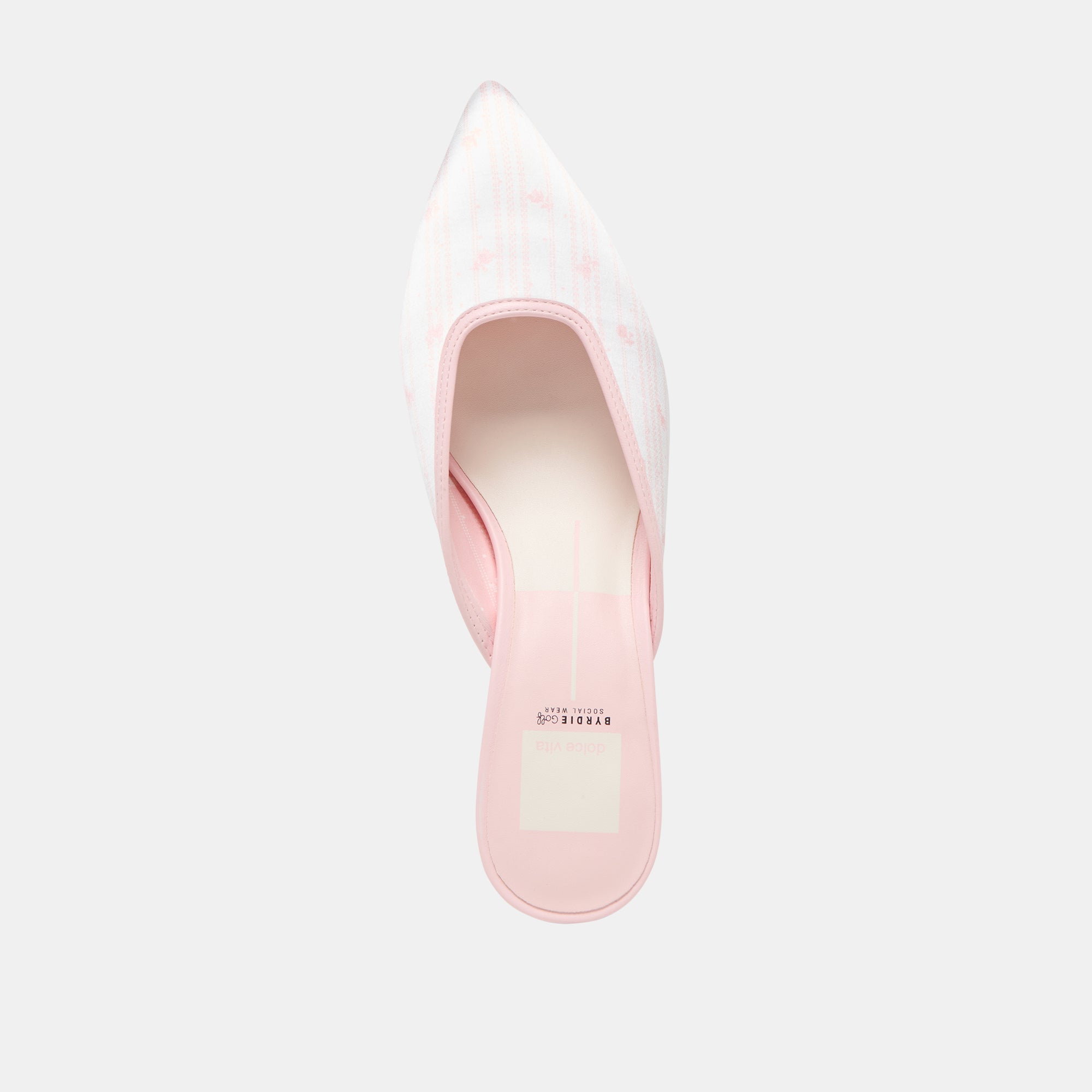 CLEO X BYRDIE GOLF WIDE HEELS PINK FLORAL SATIN - Image 8