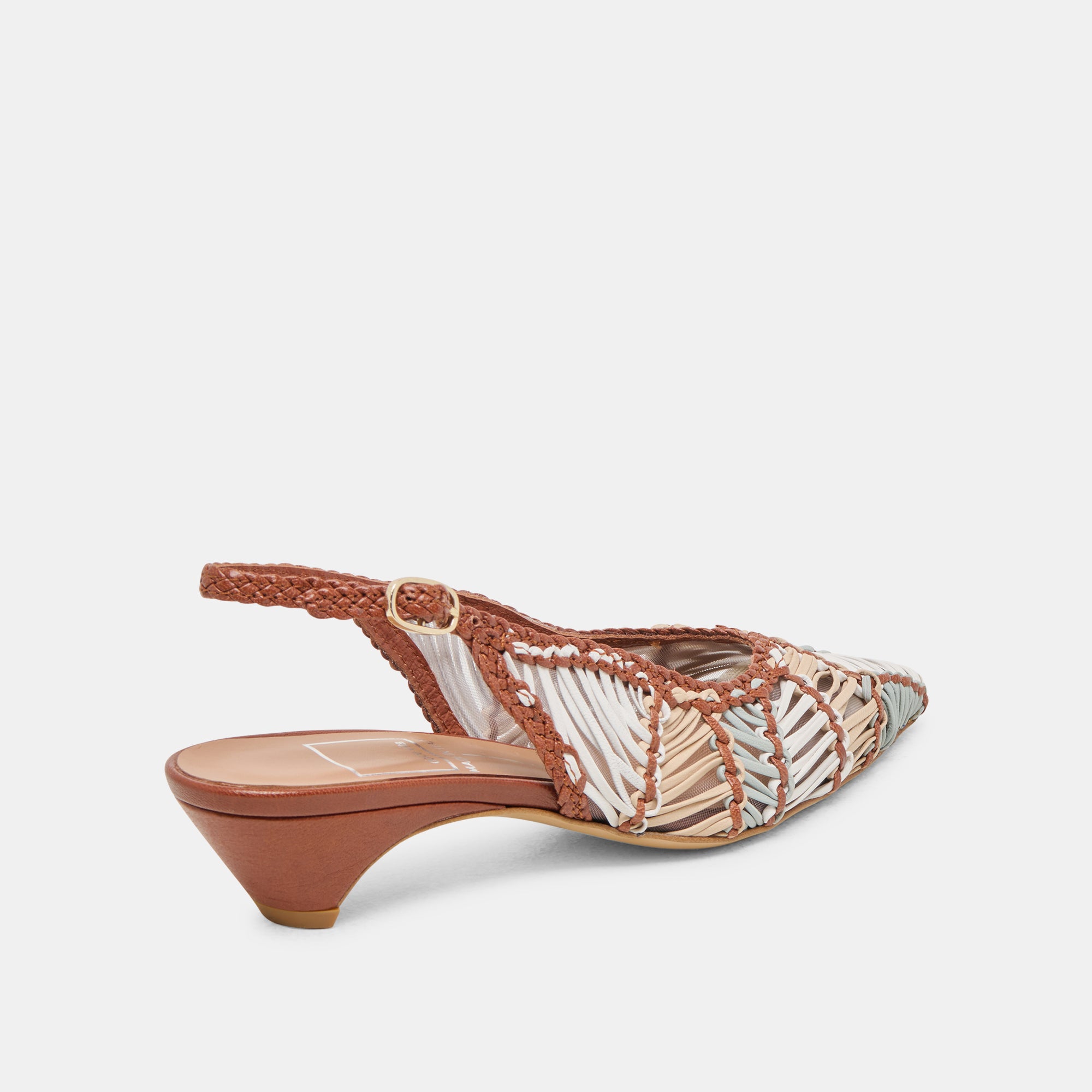 DAFNEY HEELS TAN MULTI WOVEN LEATHER - Image 3
