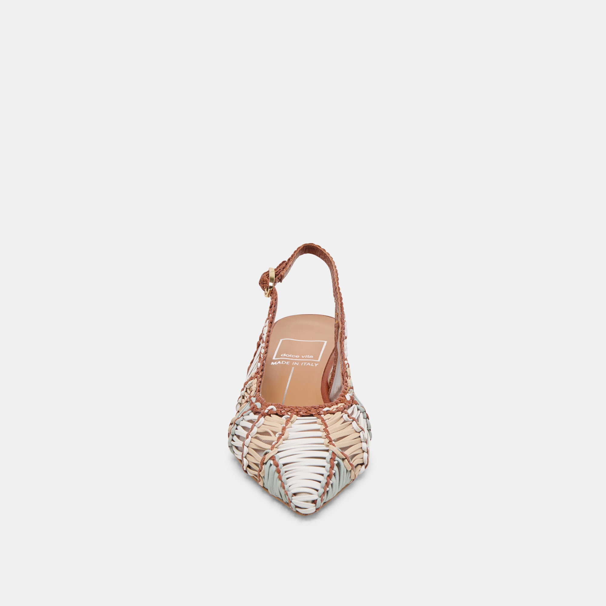DAFNEY HEELS TAN MULTI WOVEN LEATHER - Image 6