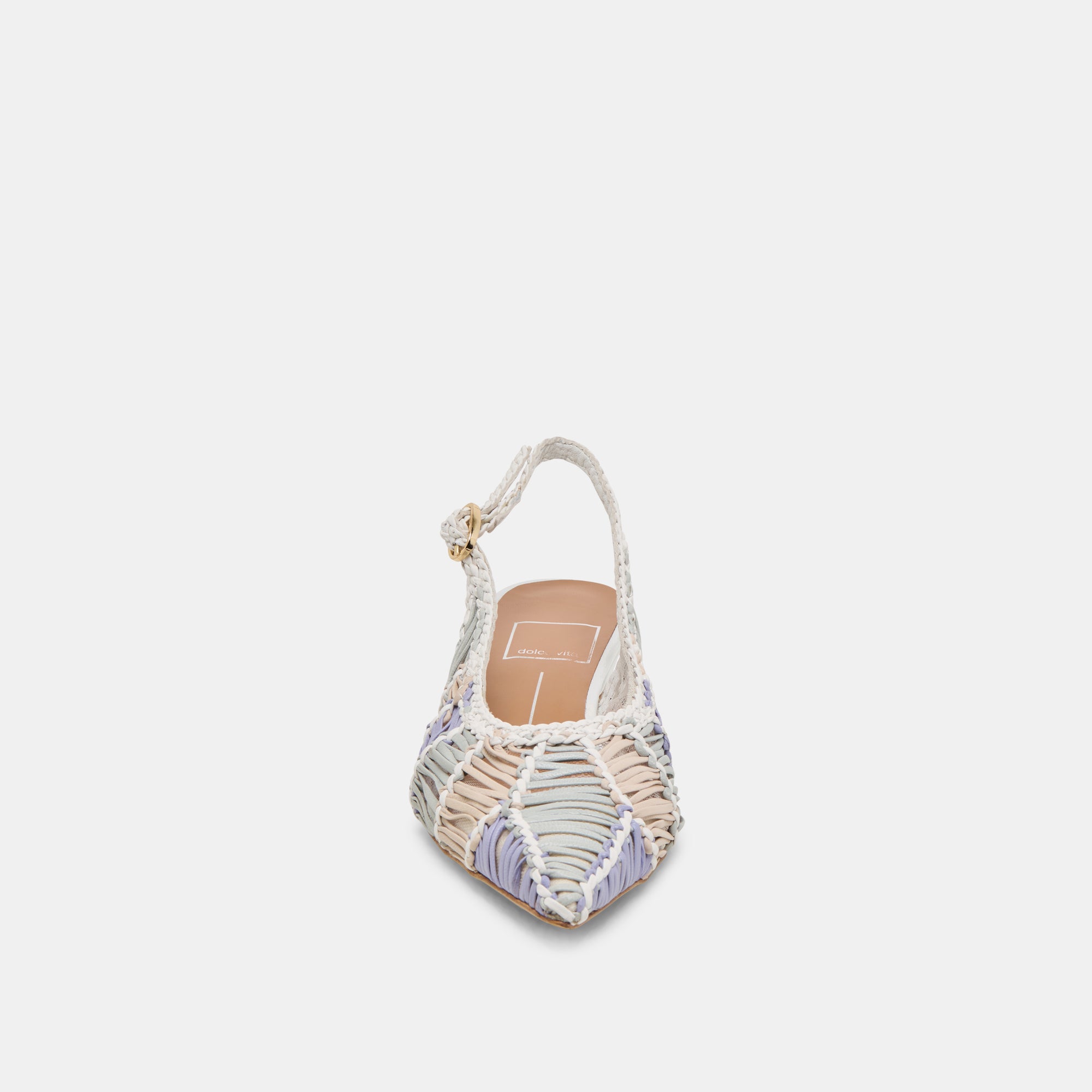 DAFNEY HEELS WHITE MULTI WOVEN LEATHER - Image 6